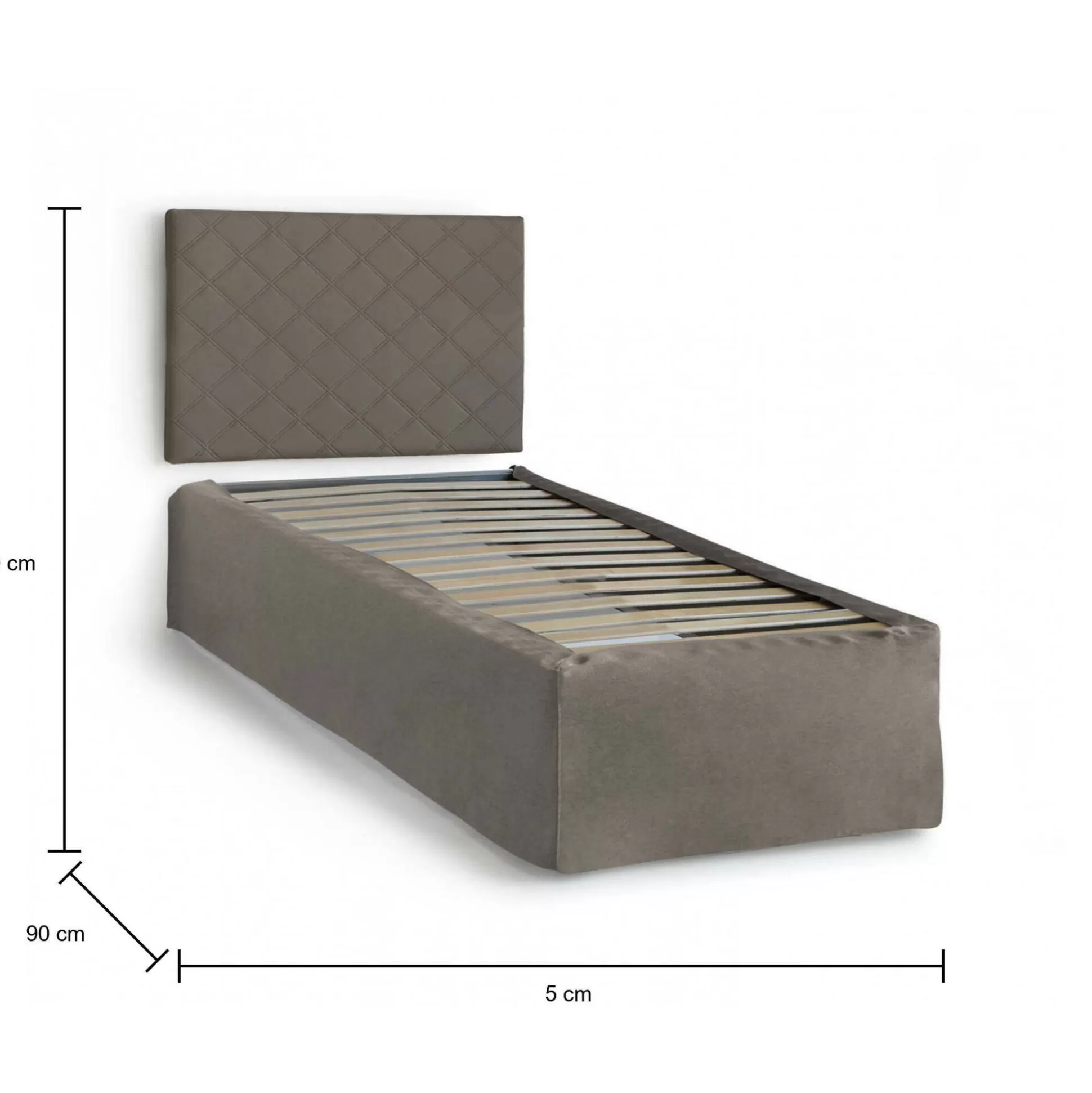 Dmora Letti Singoli<Letto singolo Accu, per materasso da Cm 80x190,
