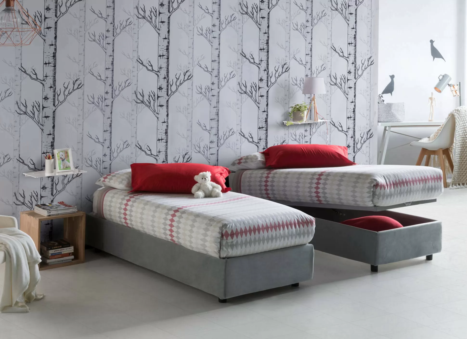 Dmora Letti Singoli<Letto singolo Acrostico, adatto per materasso Cm 90x190,