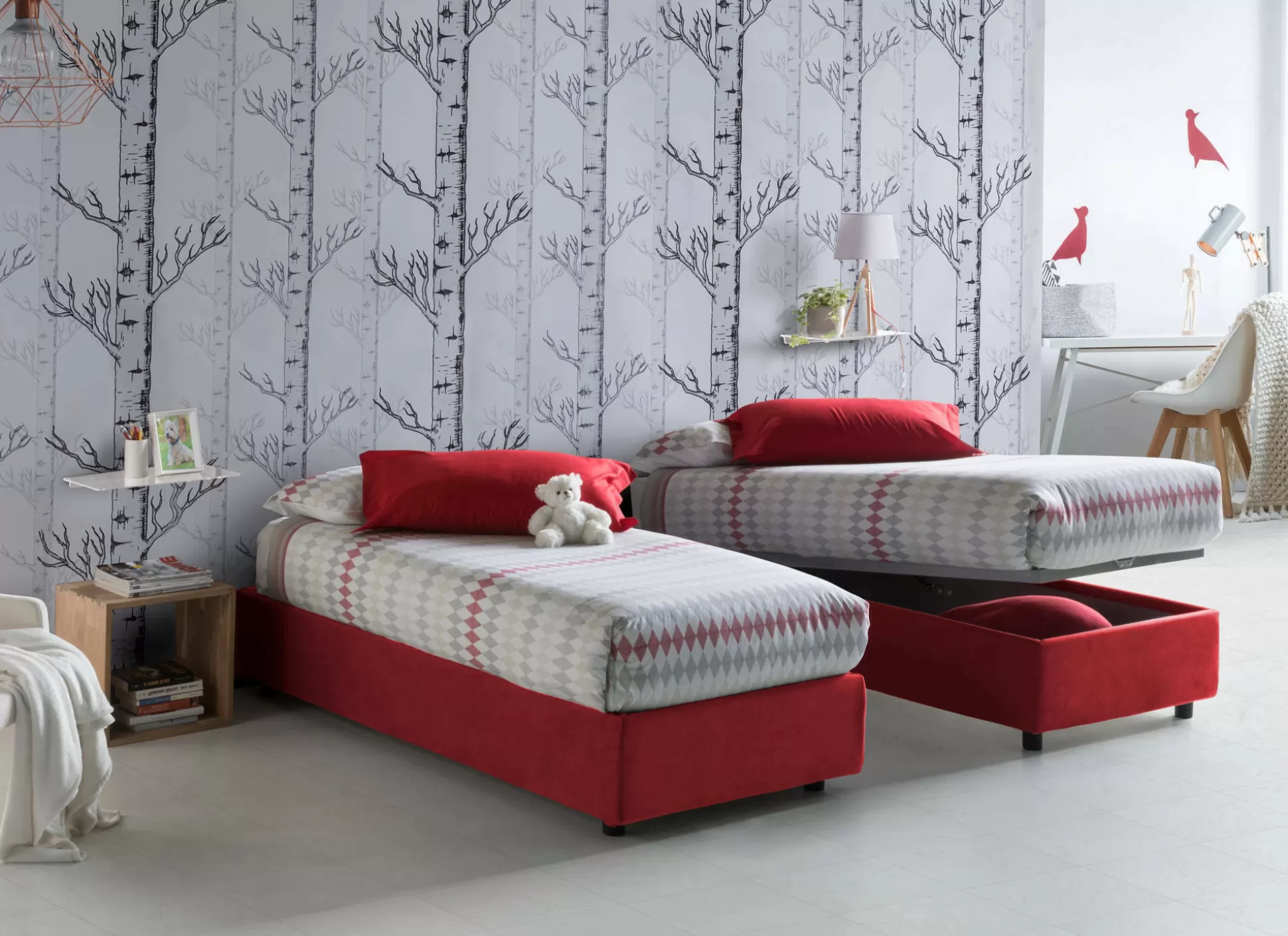Dmora Letti Singoli<Letto singolo Acrostico, adatto per materasso Cm 90x190,
