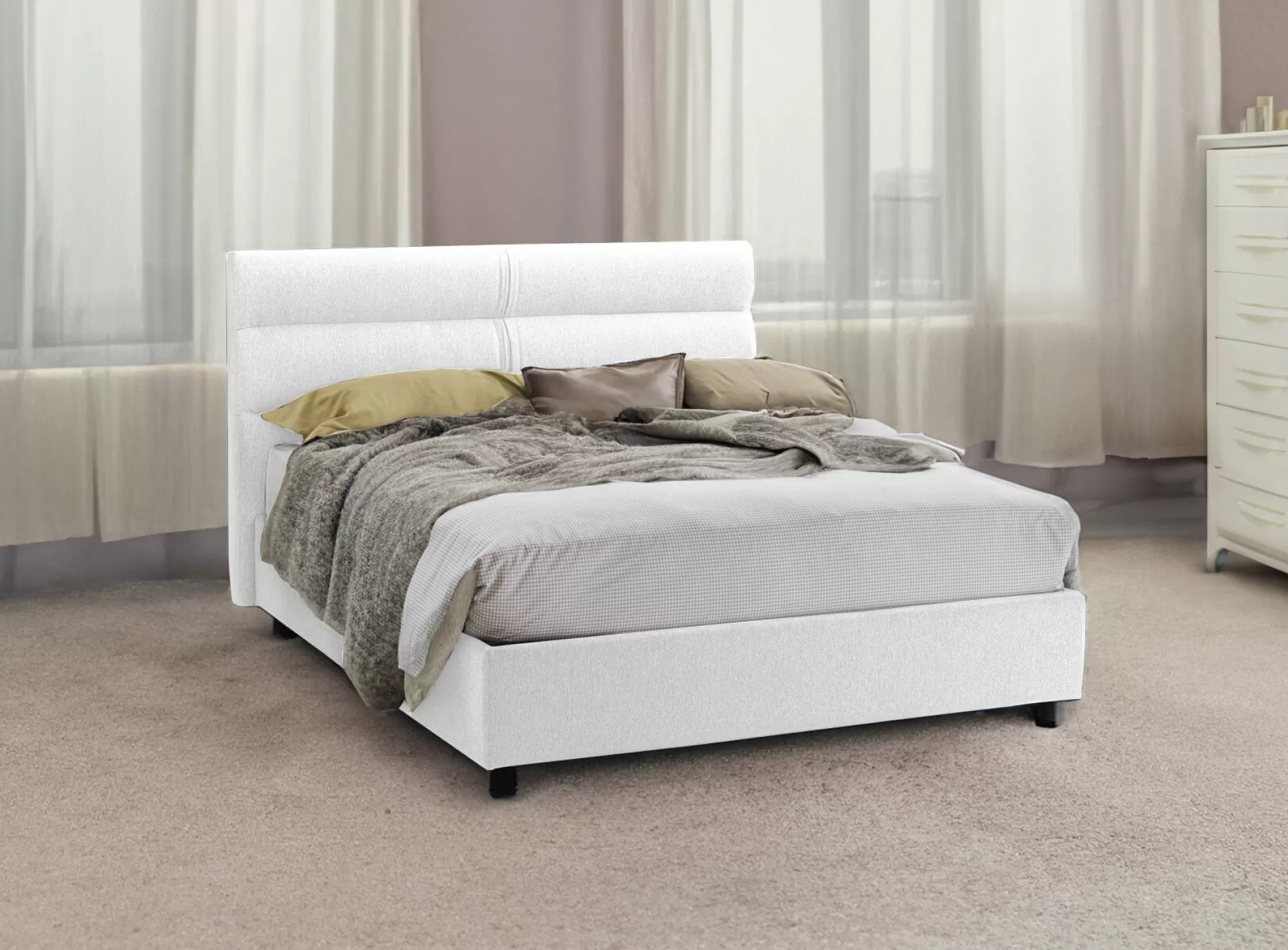 Dmora Letti Singoli<Letto singolo Adalpina, Con materasso Cm 80x200 incluso,