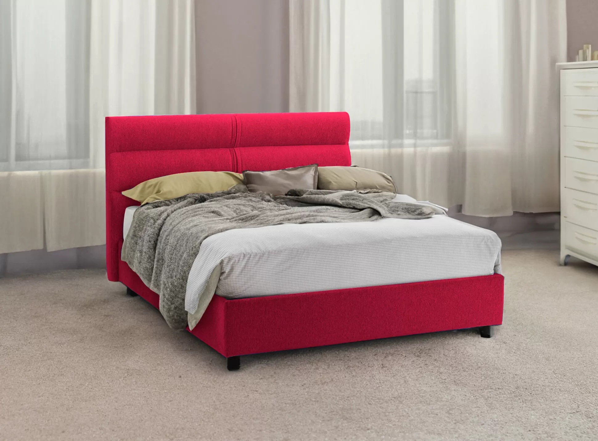 Dmora Letti Singoli<Letto singolo Adalpina, Con materasso Cm 80x200 incluso,