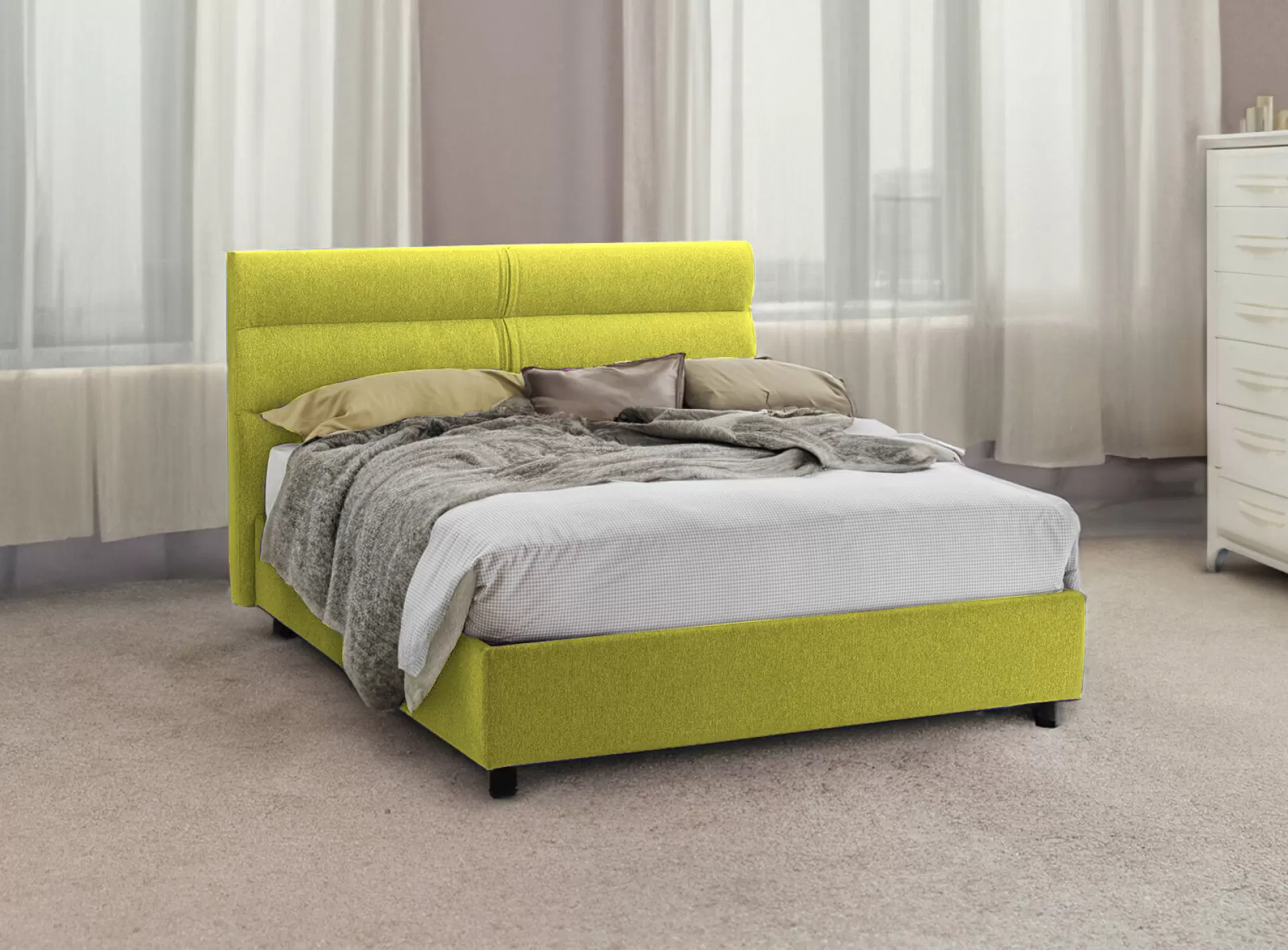 Dmora Letti Singoli<Letto singolo Adalpina, Con materasso Cm 80x200 incluso,