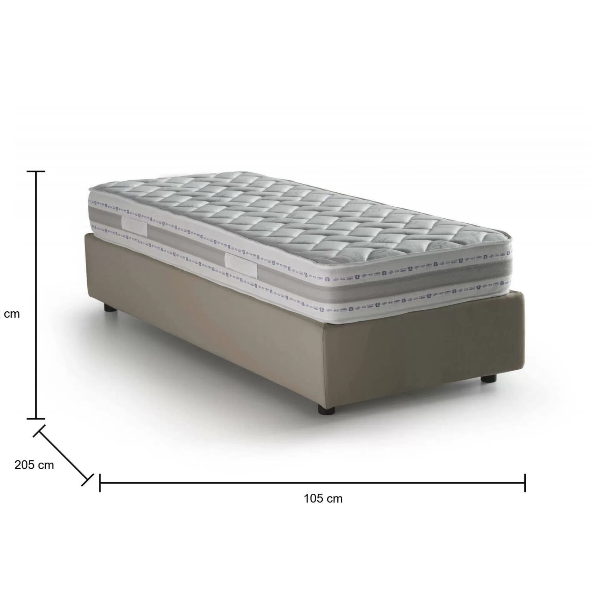 Dmora Letti Singoli<Letto singolo Addison, con materasso Cm 90x190 incluso,