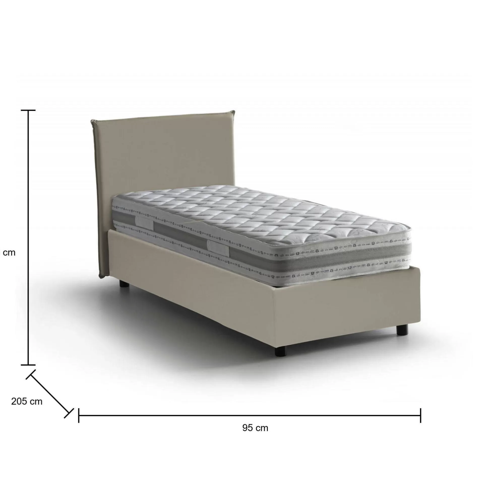 Dmora Letti Singoli<Letto singolo Adrama, con materasso Cm 80x190 incluso,