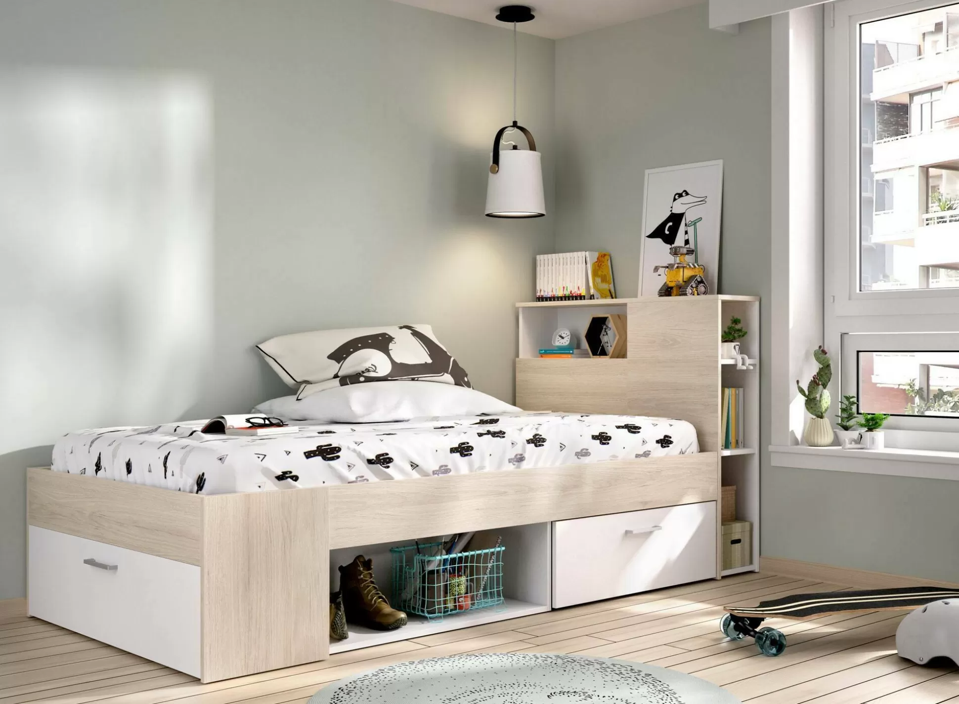 Dmora Letti Singoli<Letto singolo Adrielle, 218x99 h96 cm,