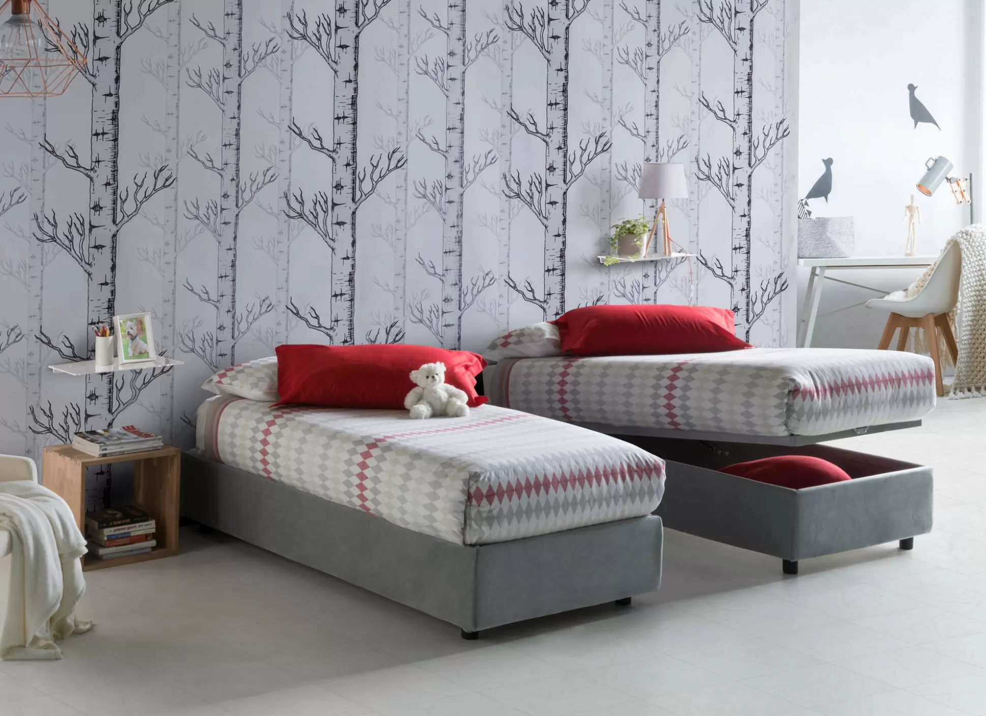 Dmora Letti Singoli<Letto singolo Agenta, con materasso Cm 80x190 incluso,
