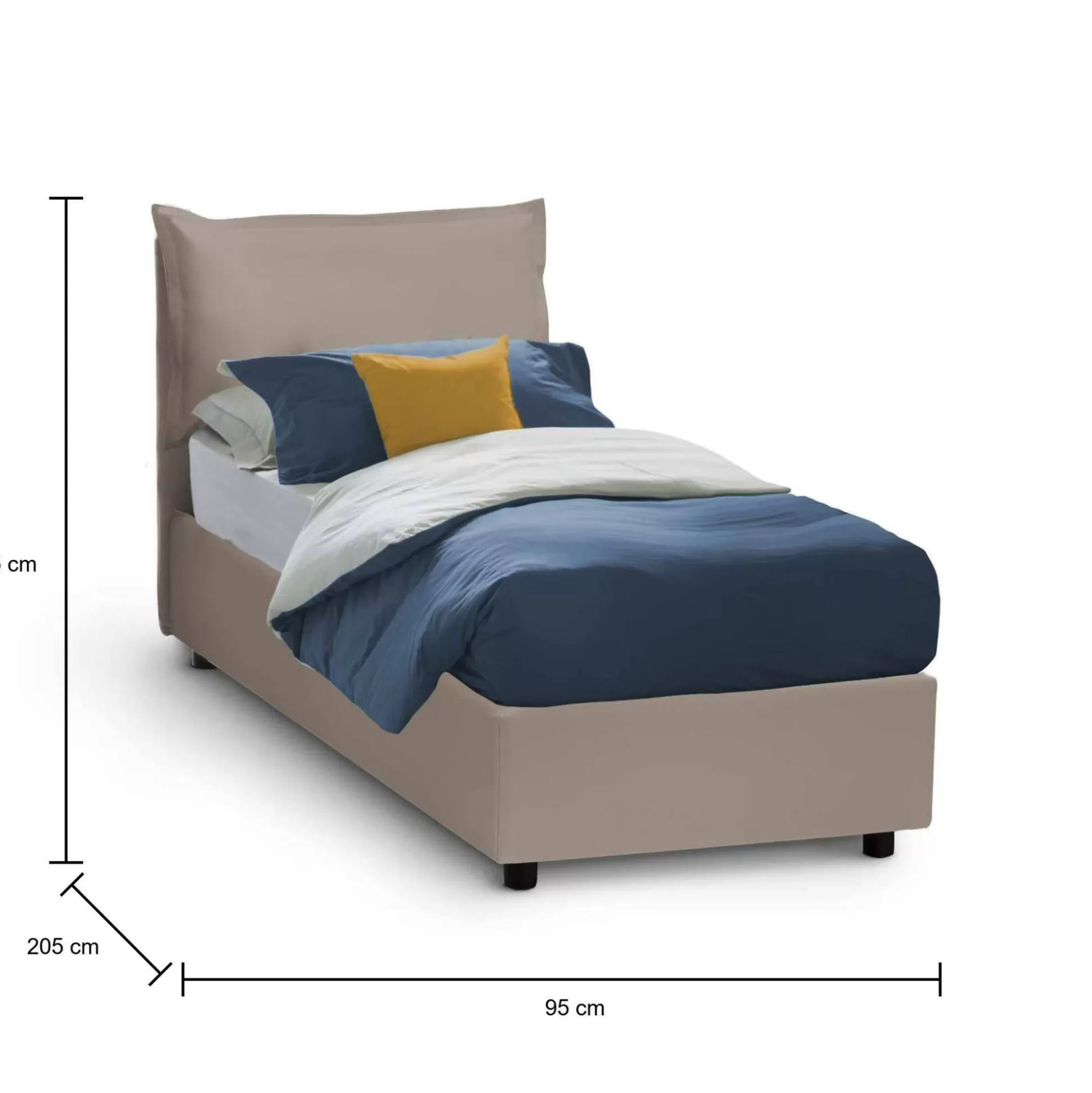 Dmora Letti Singoli<Letto singolo Alistair, adatto per materasso Cm 80x190,