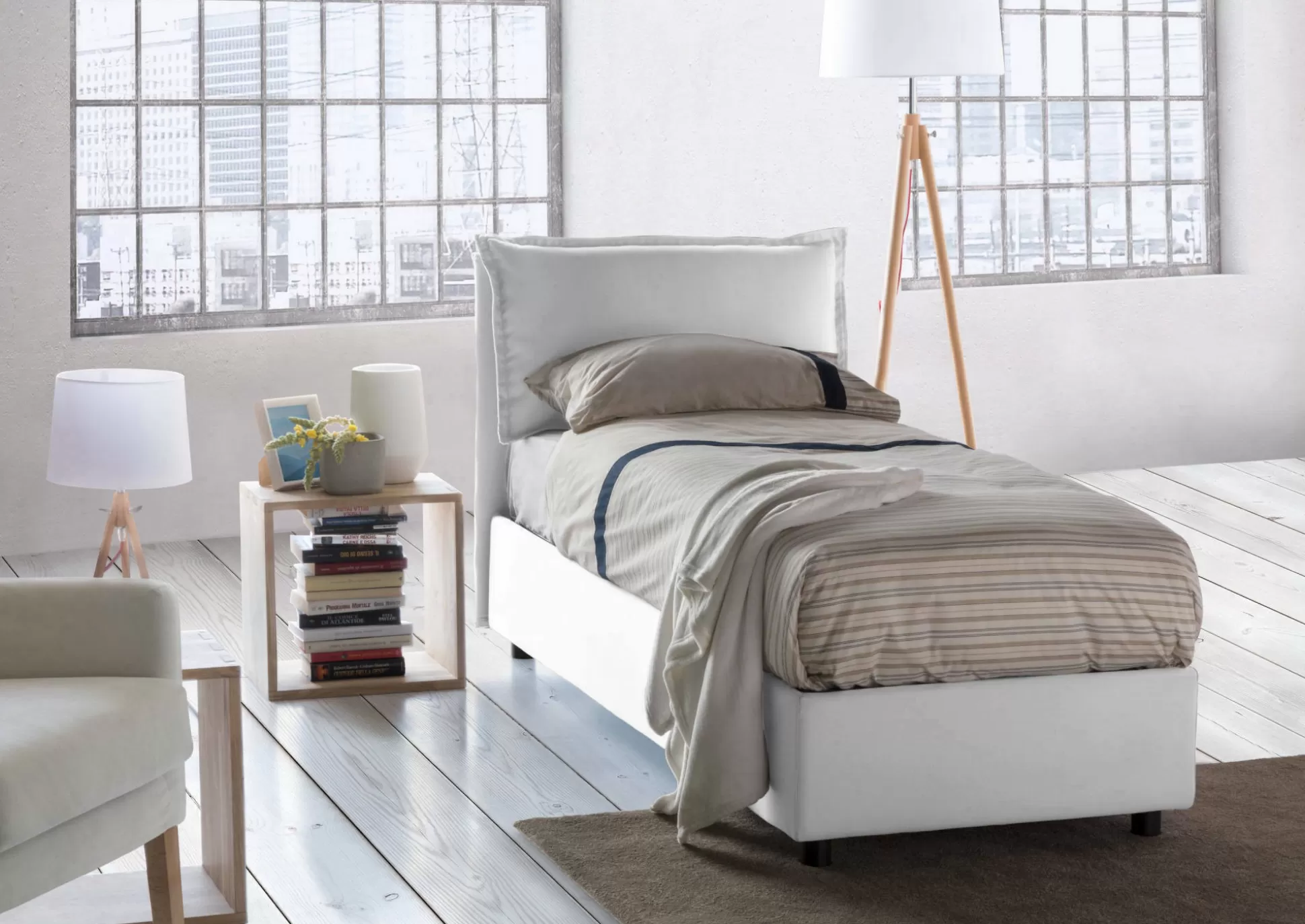 Dmora Letti Singoli<Letto singolo Alto, adatto per materasso Cm 80x190,