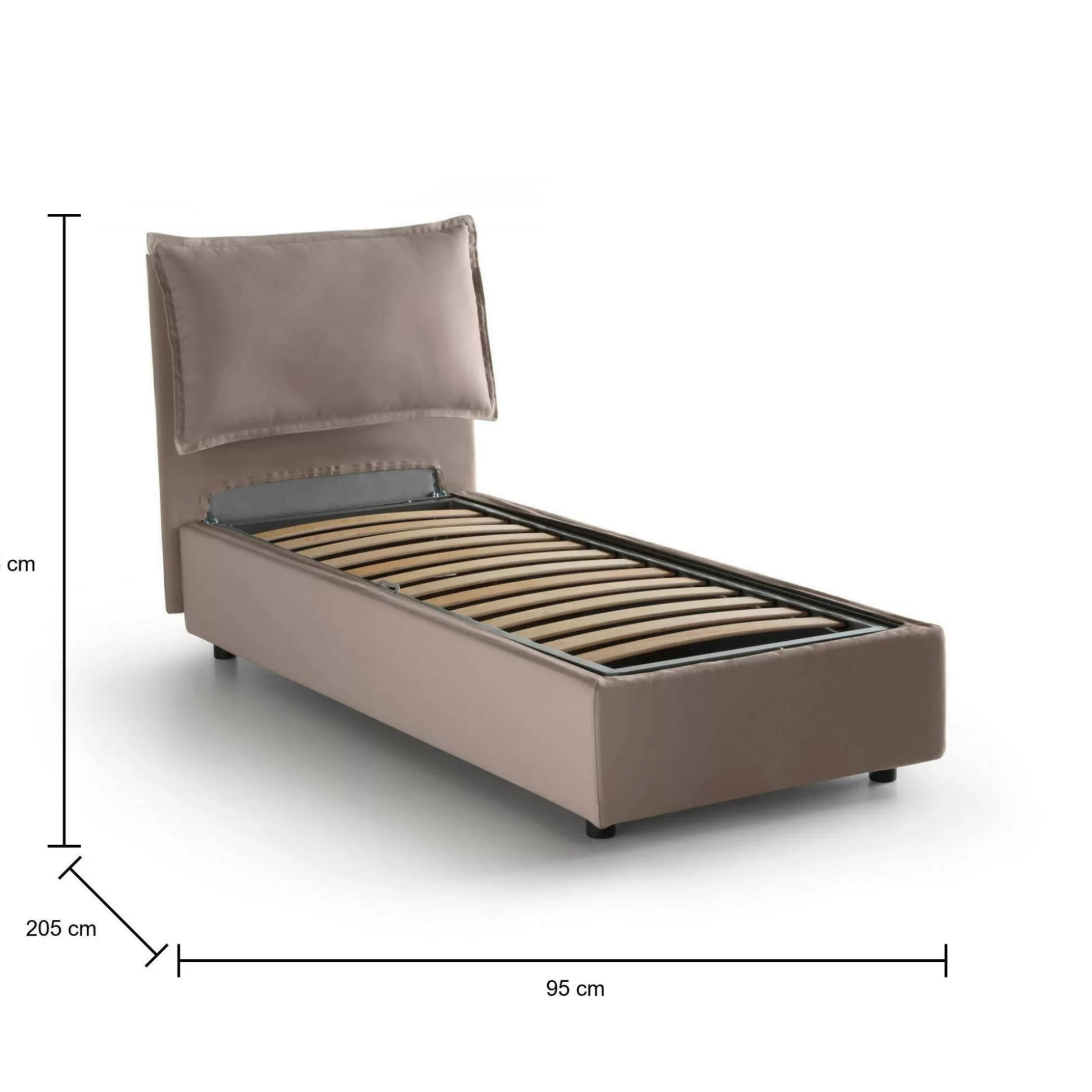 Dmora Letti Singoli<Letto singolo Alto, adatto per materasso Cm 80x190,