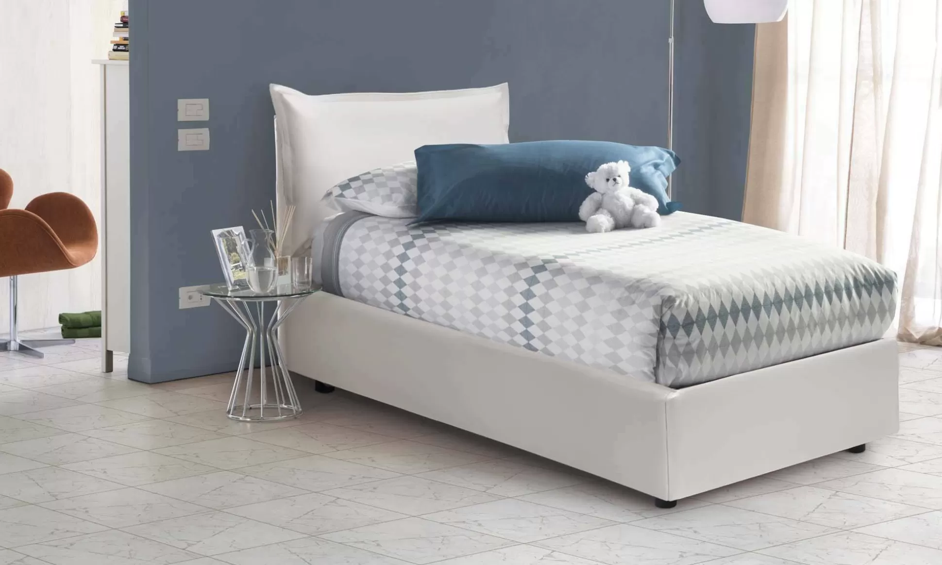 Dmora Letti Singoli<Letto singolo Alzavola, con materasso Cm 80x190 incluso,