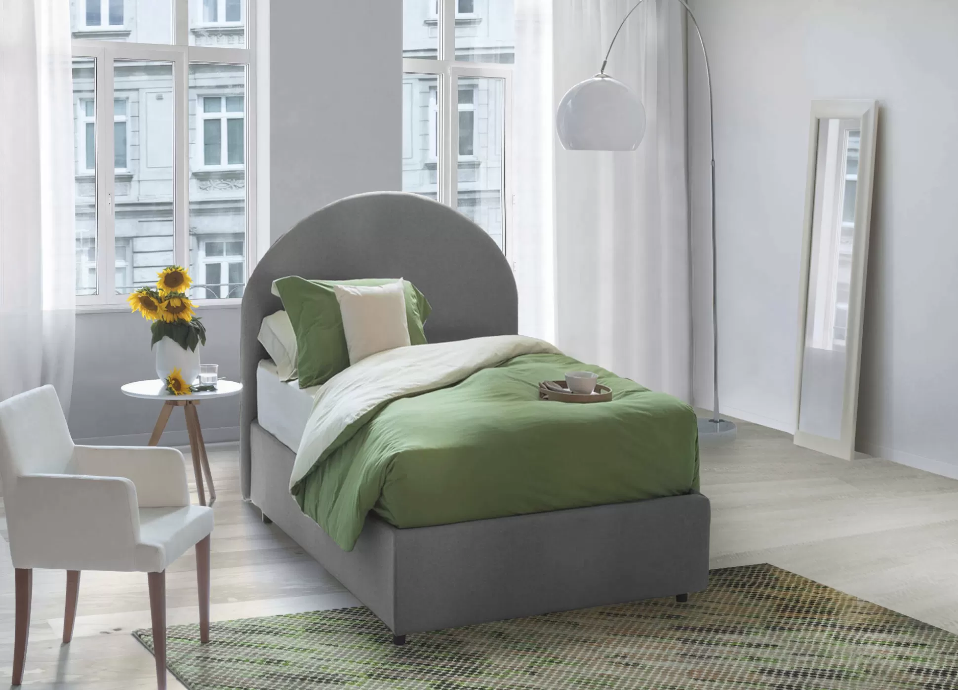 Dmora Letti Singoli<Letto singolo Amantea, adatto per materasso Cm 80x190,