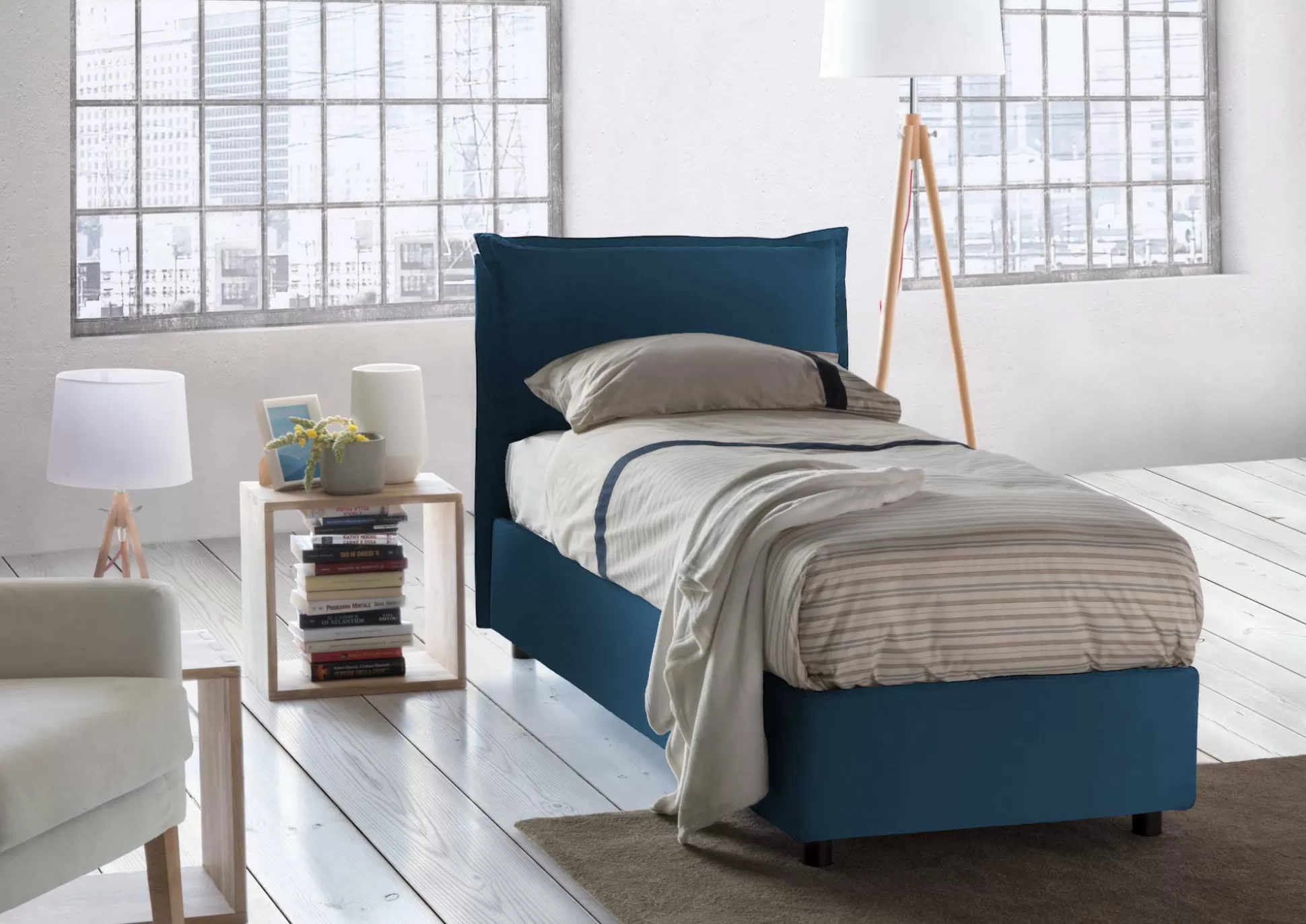 Dmora Letti Singoli<Letto singolo Ancara, con materasso Cm 80x200 incluso,