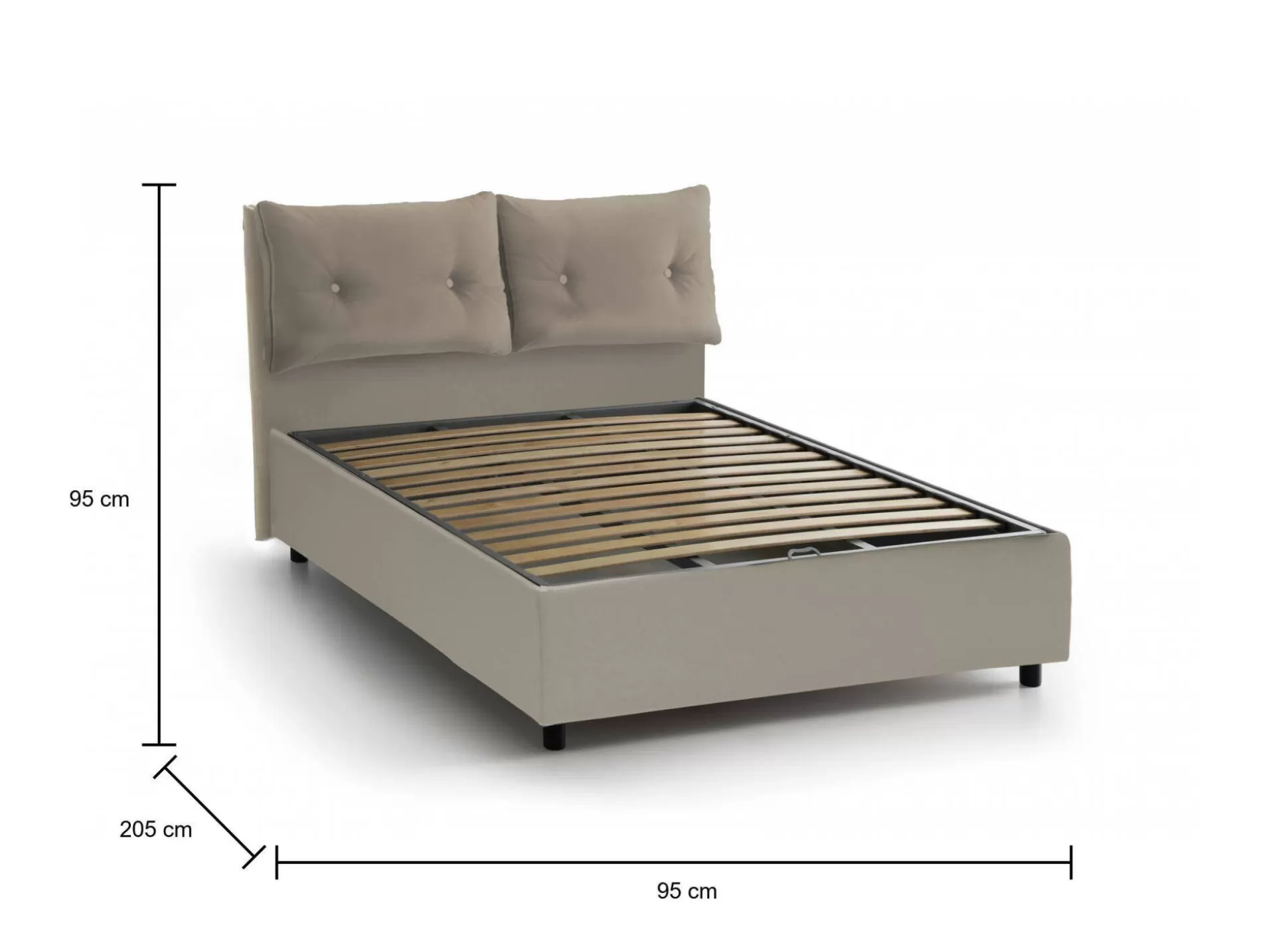 Dmora Letti Singoli<Letto singolo Anzi, adatto per materasso Cm 80x190,