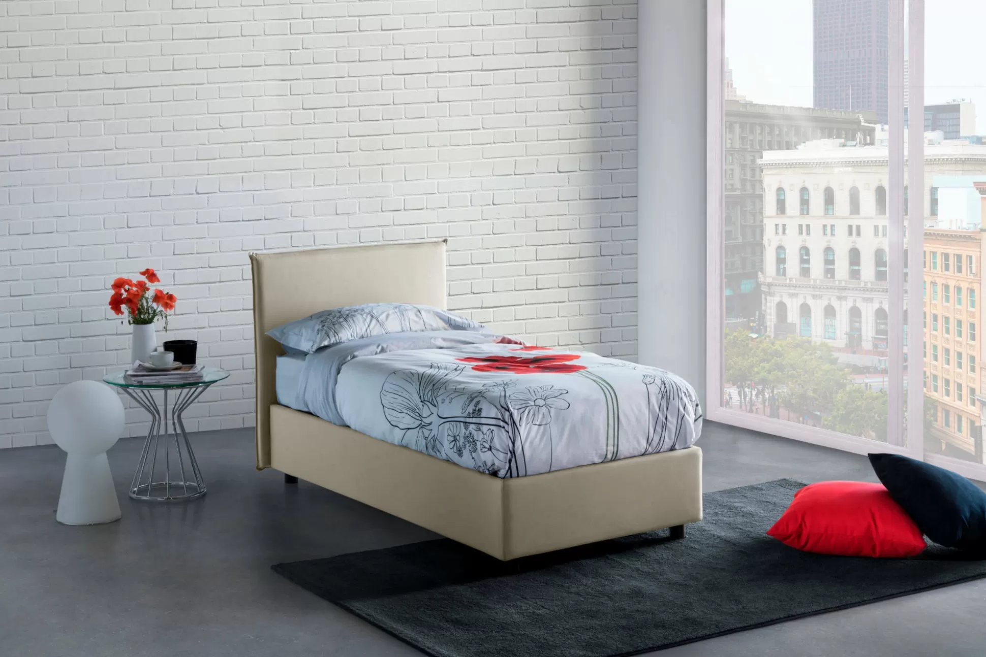 Dmora Letti Singoli<Letto singolo Aquilla, con materasso Cm 80x190 incluso,