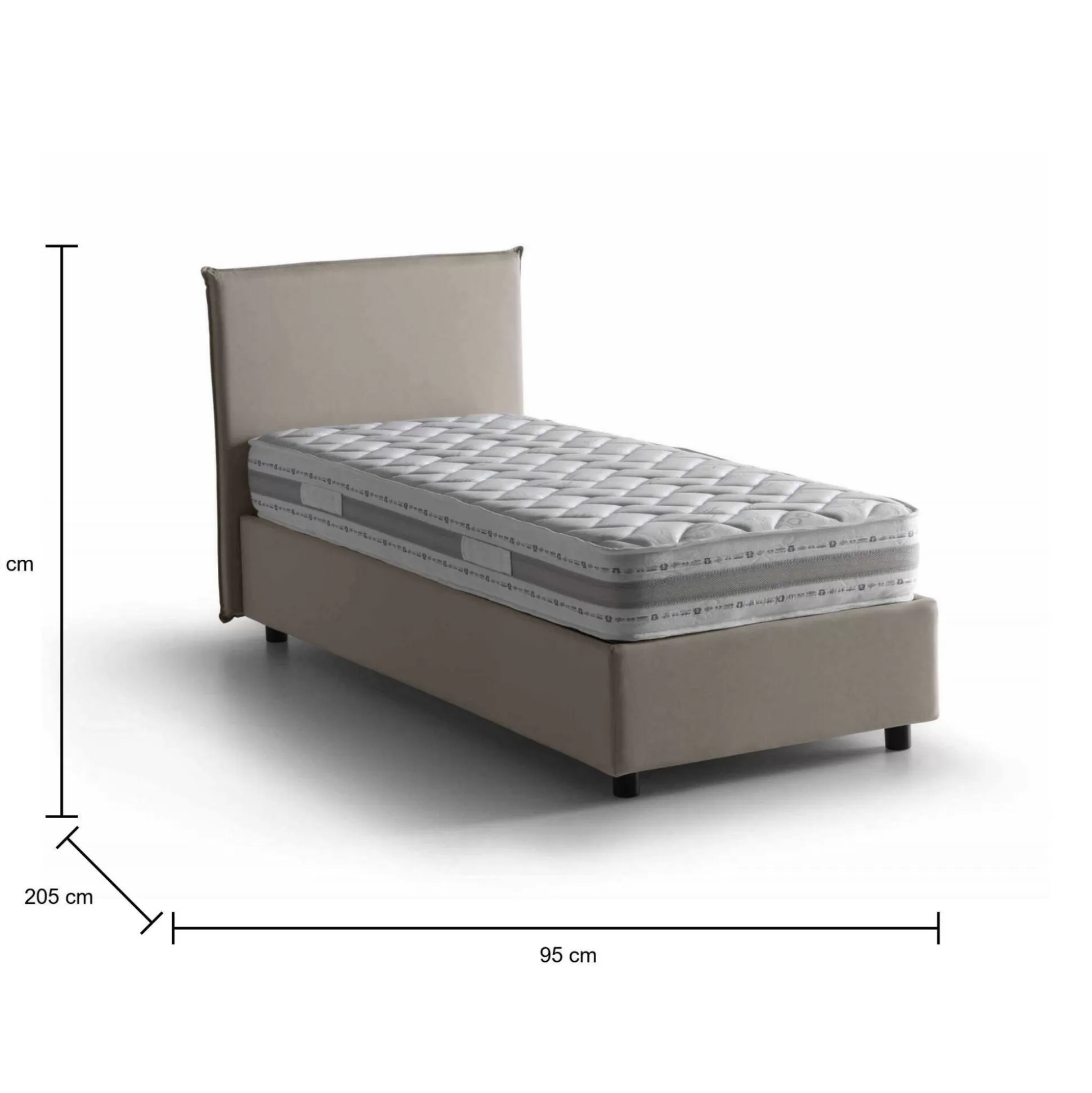 Dmora Letti Singoli<Letto singolo Aquilla, con materasso Cm 80x190 incluso,