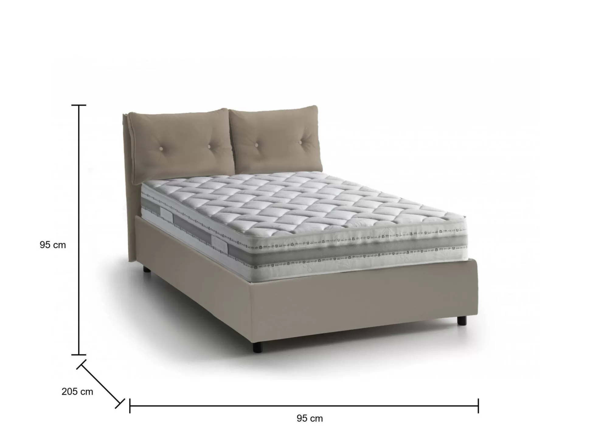 Dmora Letti Singoli<Letto singolo Arcisate, con materasso Cm 80x190 incluso,