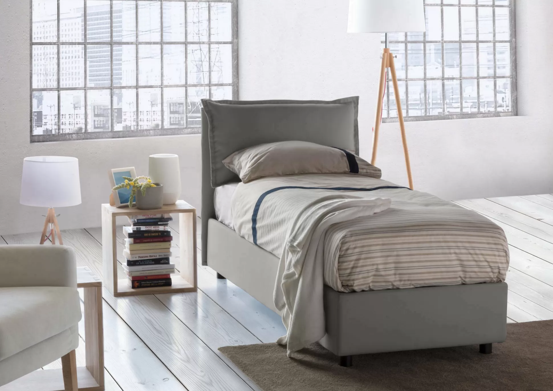 Dmora Letti Singoli<Letto singolo Aren, con materasso Cm 80x190 incluso,