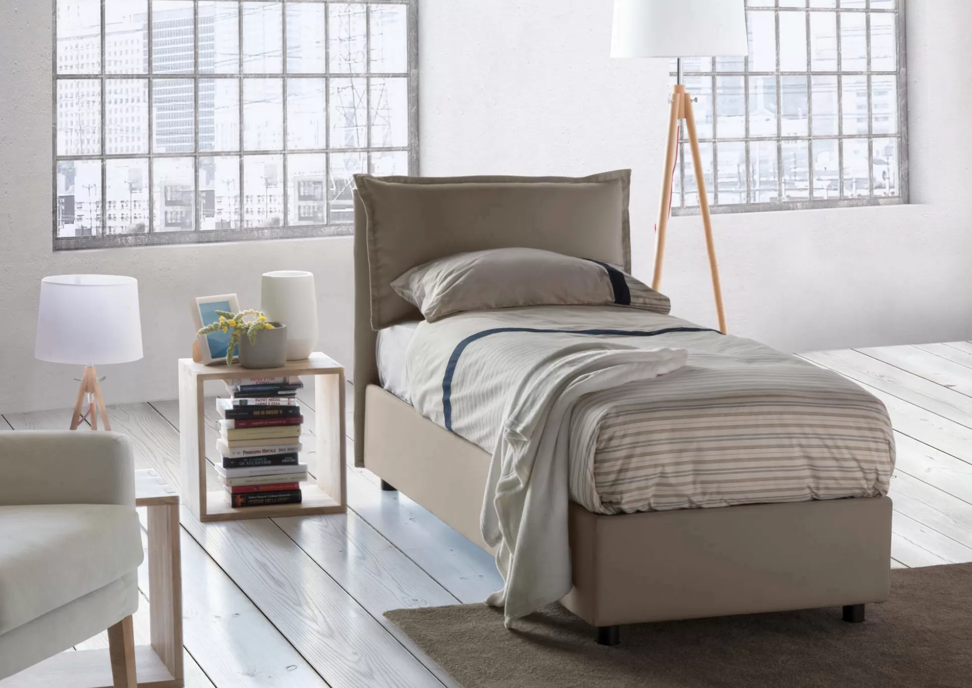 Dmora Letti Singoli<Letto singolo Aren, con materasso Cm 80x190 incluso,