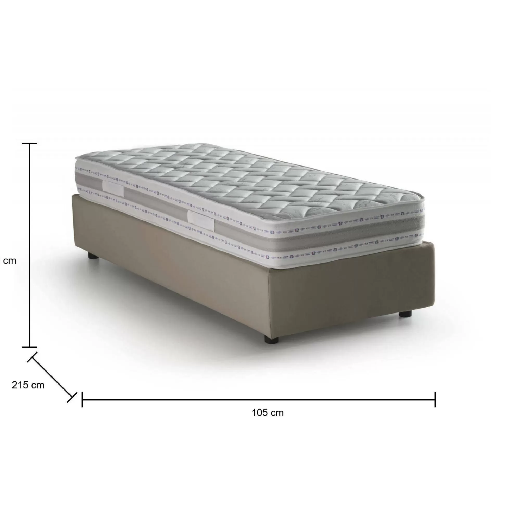 Dmora Letti Singoli<Letto singolo Aribal, con materasso Cm 90x200 incluso,