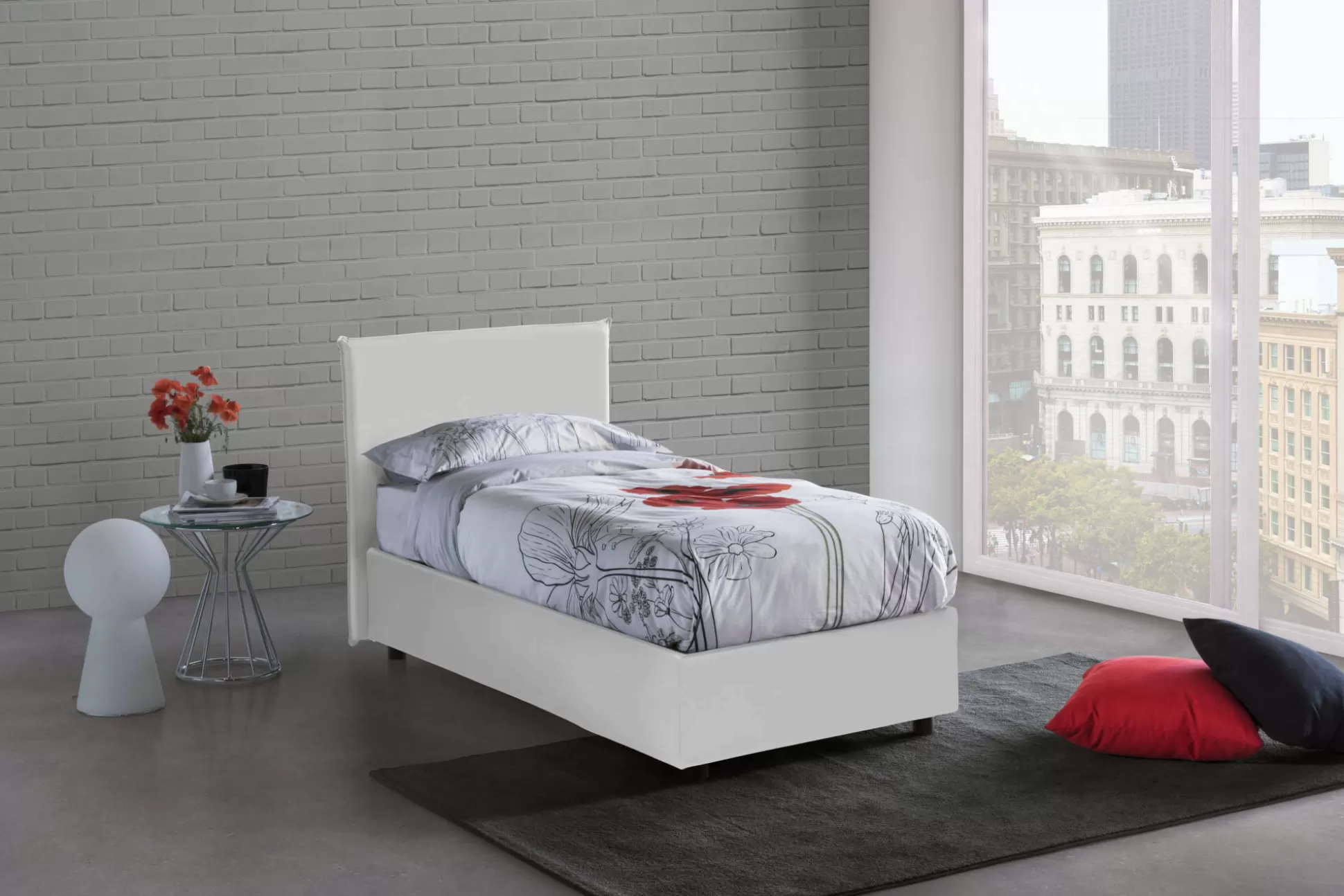 Dmora Letti Singoli<Letto singolo Asio, adatto per materasso Cm 80x190,