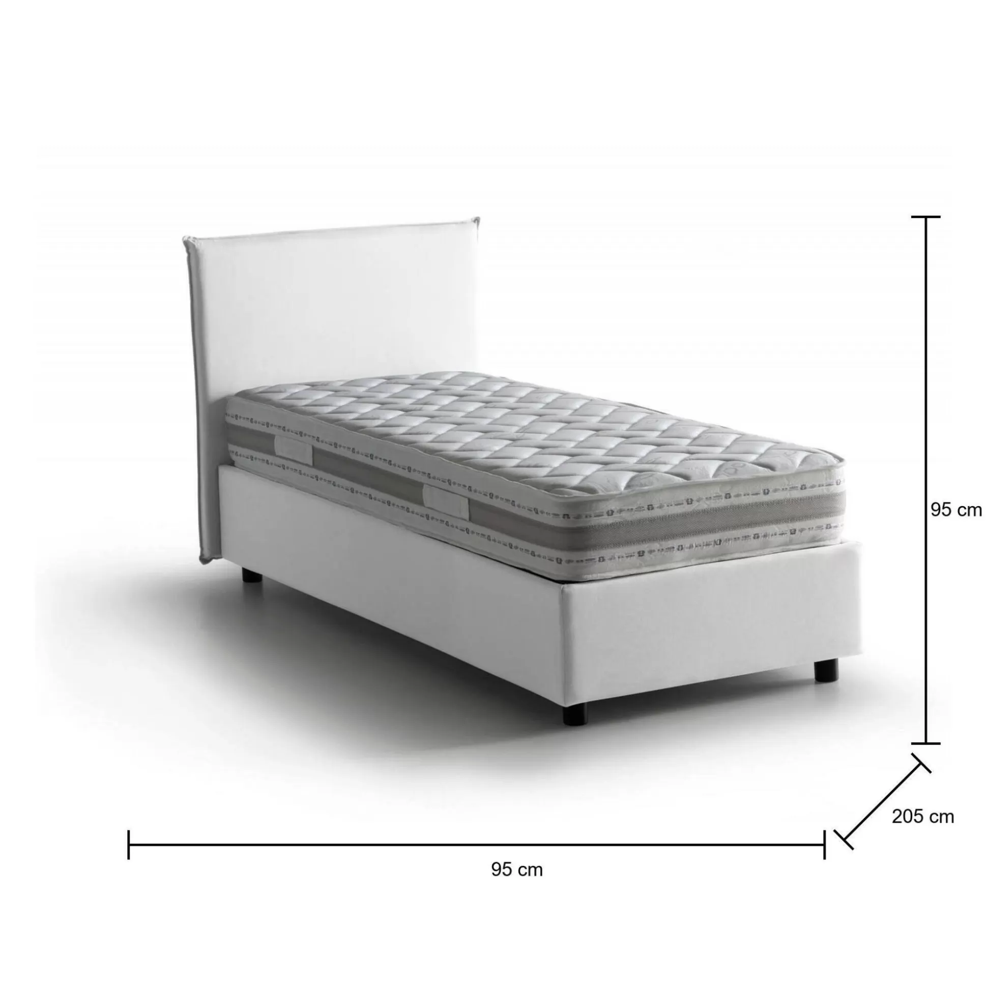 Dmora Letti Singoli<Letto singolo Astor, con materasso Cm 80x190 incluso,