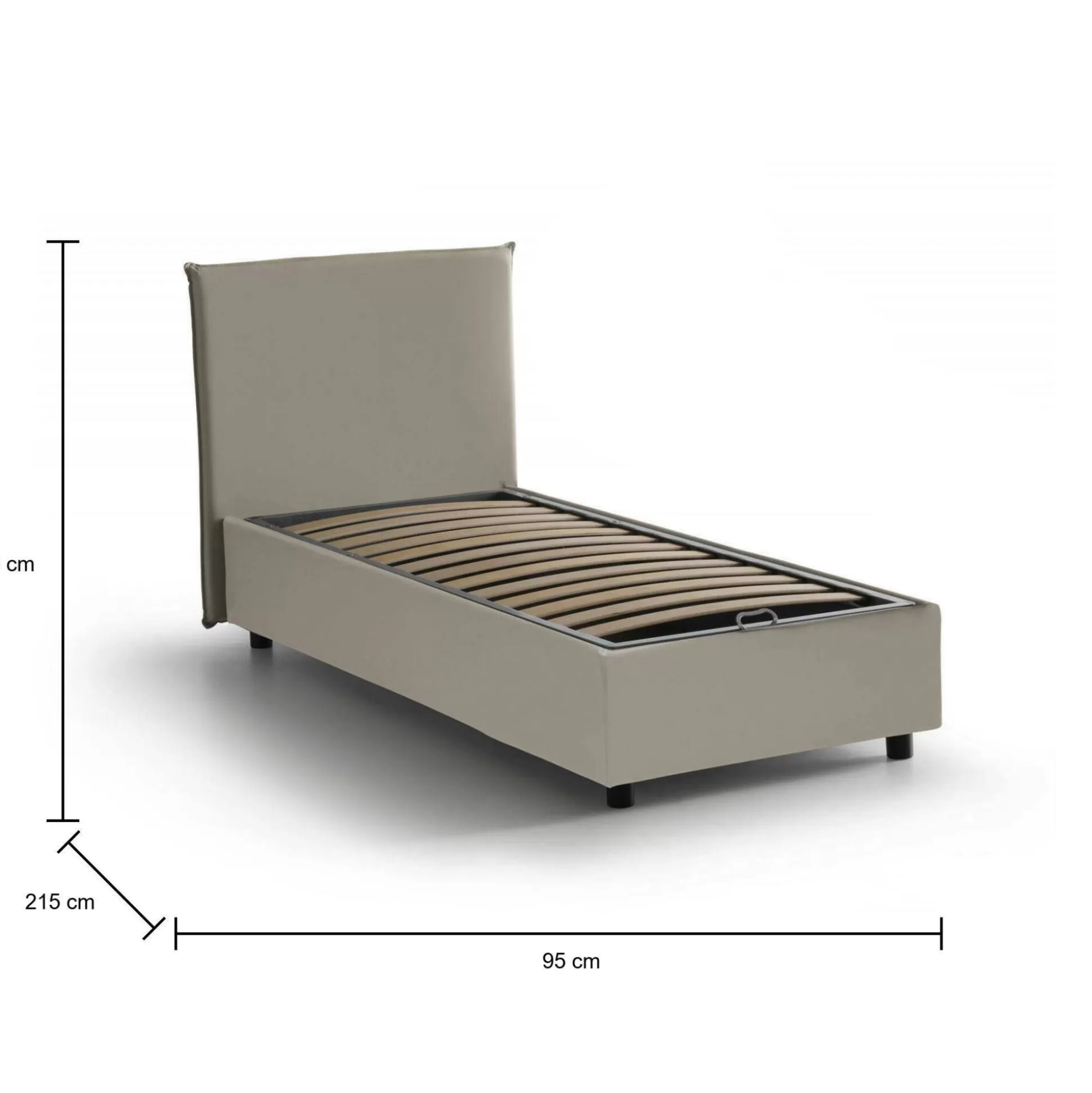 Dmora Letti Singoli<Letto singolo Atelmo, adatto per materasso Cm 80x200,