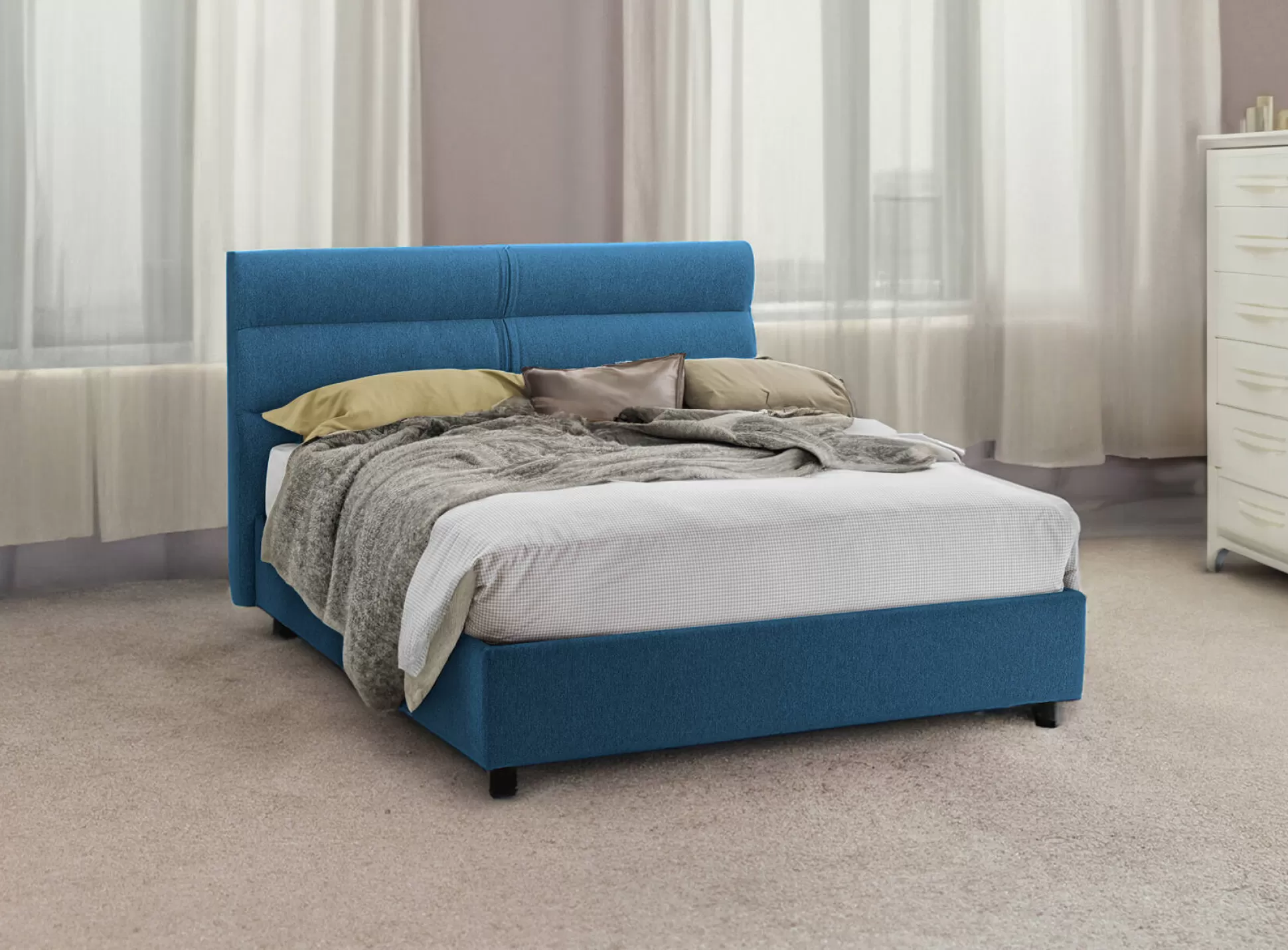 Dmora Letti Singoli<Letto singolo Brendola, Con materasso Cm 80x190 incluso,