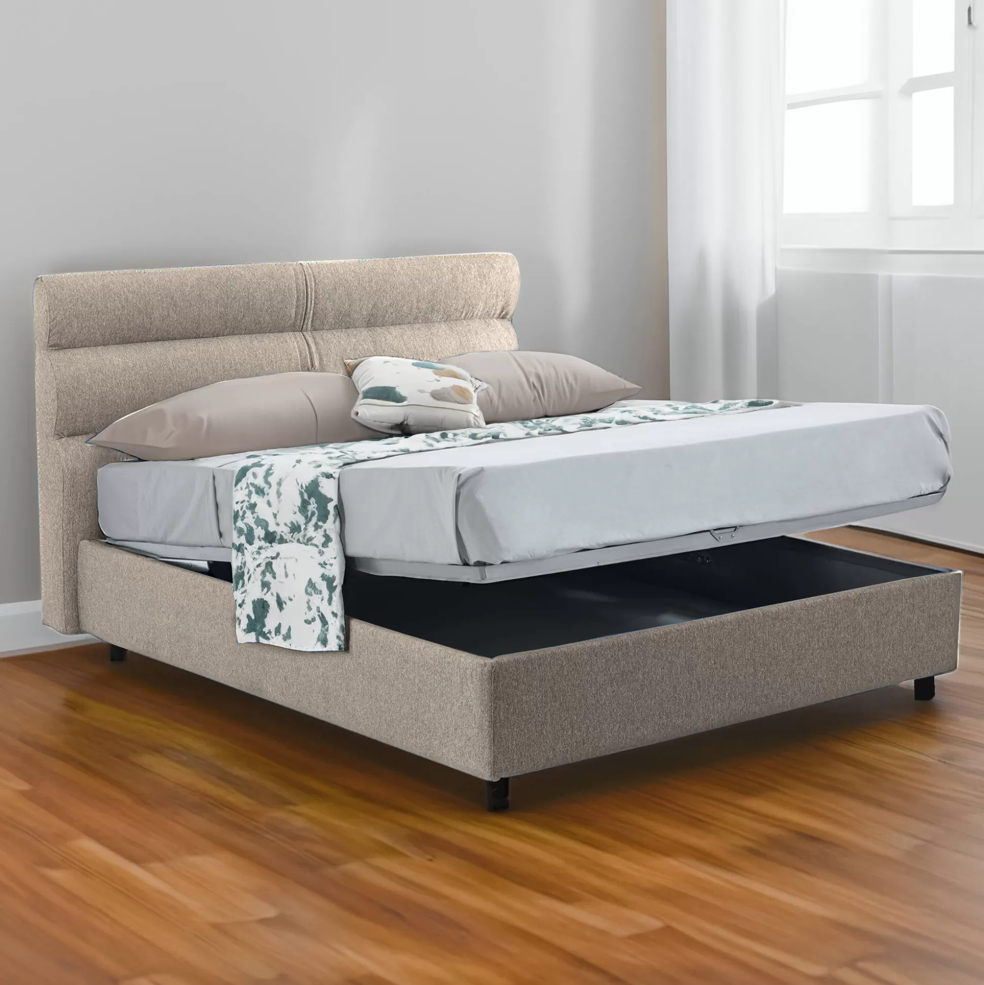 Dmora Letti Singoli<Letto singolo Brendola, Con materasso Cm 80x190 incluso,