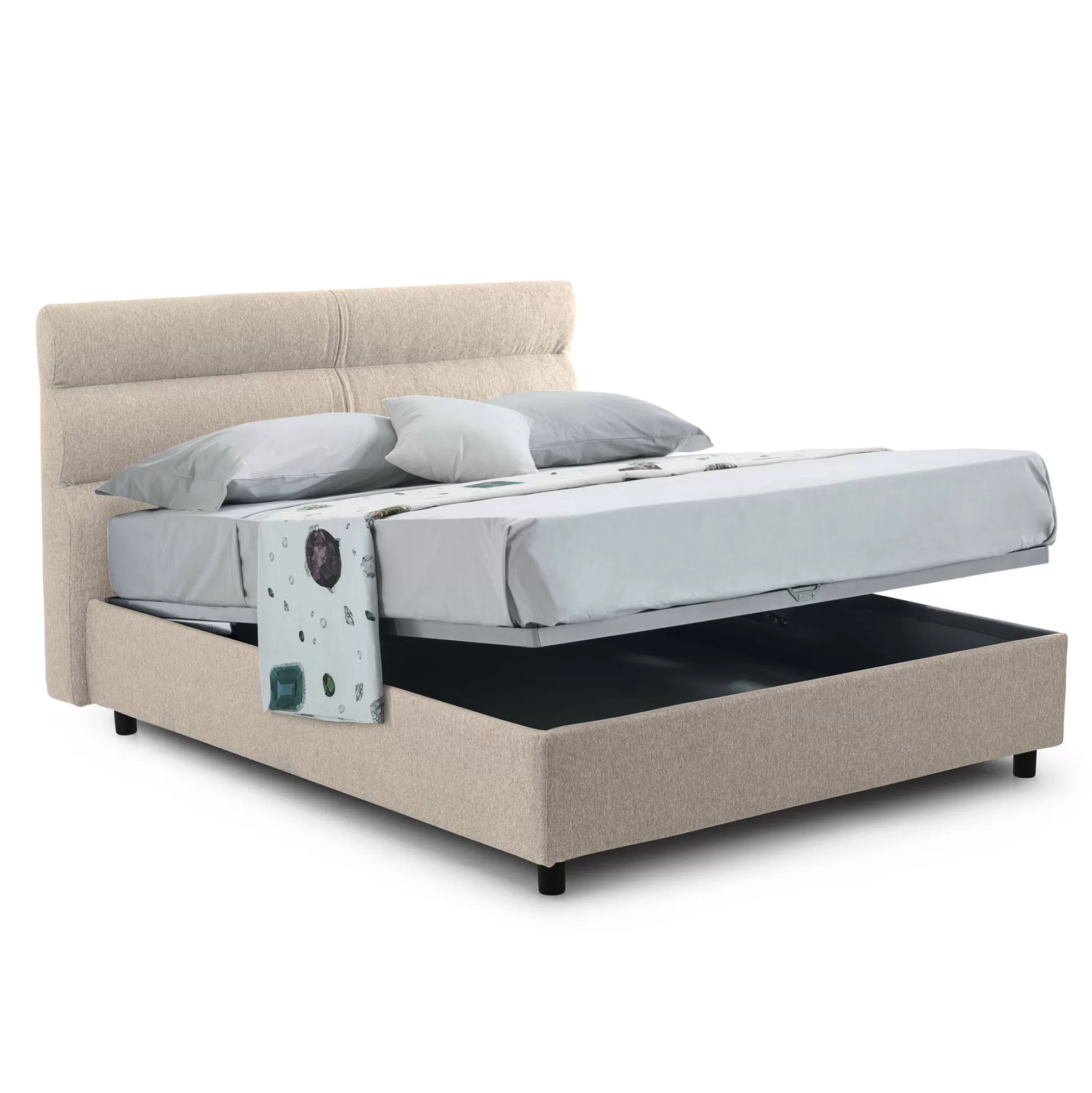Dmora Letti Singoli<Letto singolo Brendola, Con materasso Cm 80x190 incluso,