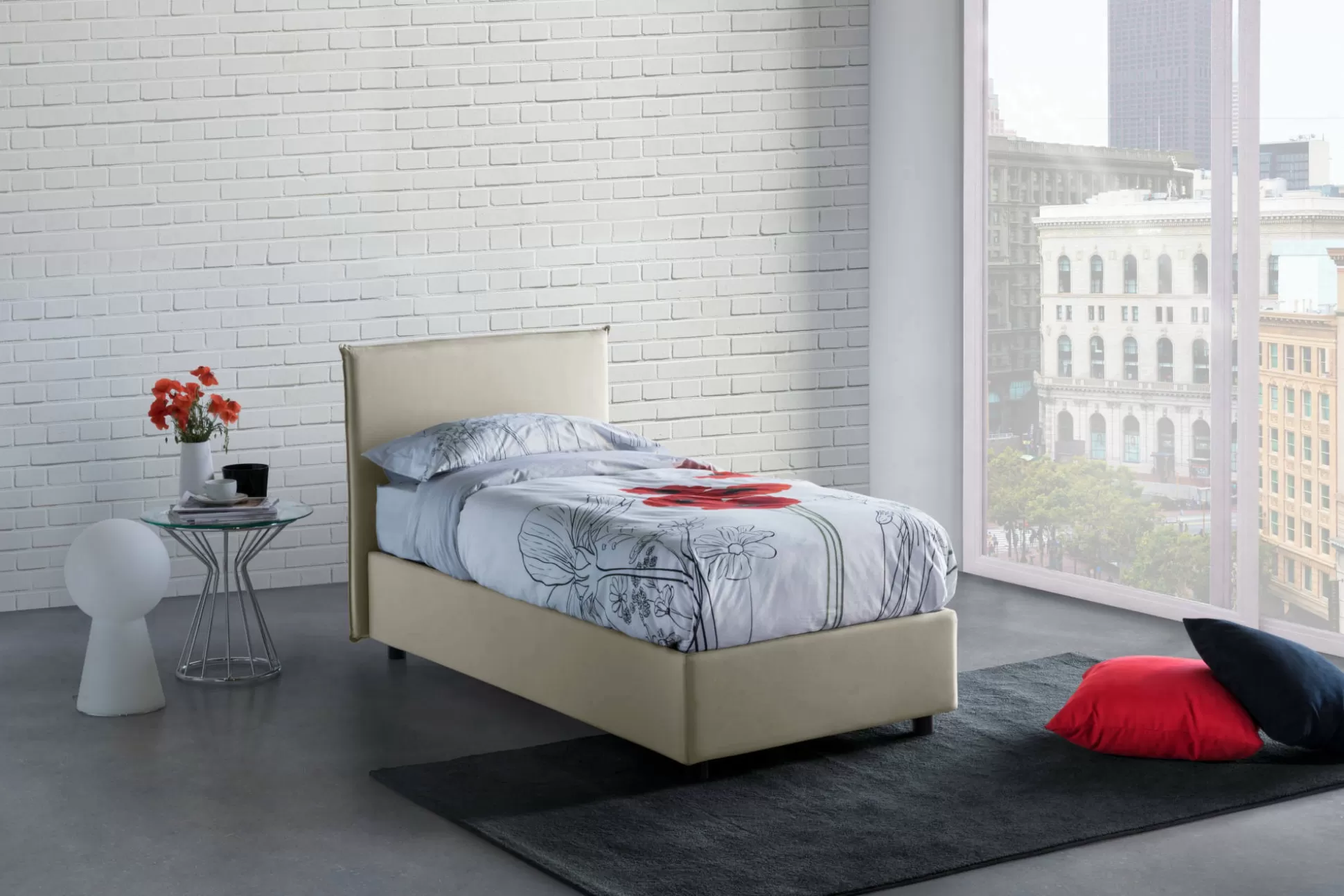 Dmora Letti Singoli<Letto singolo Darut, adatto per materasso Cm 80x190,