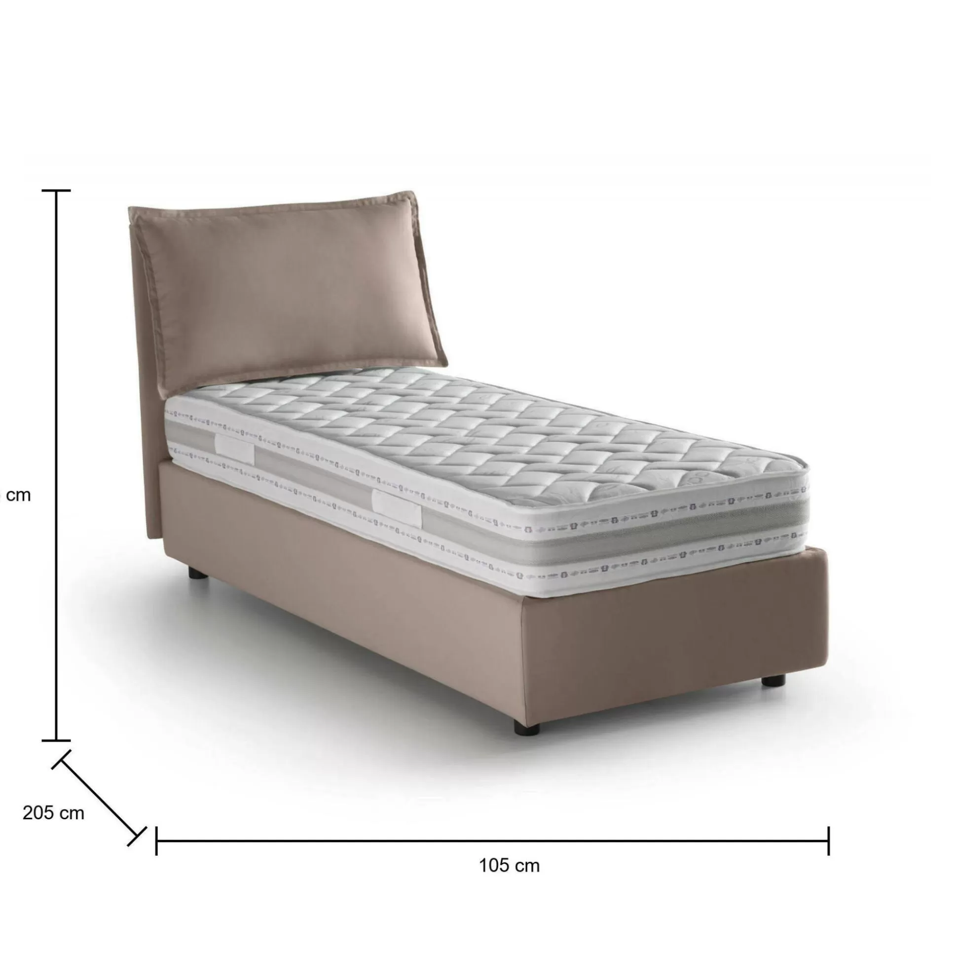 Dmora Letti Singoli<Letto singolo Dloset, con materasso Cm 90x190 incluso,