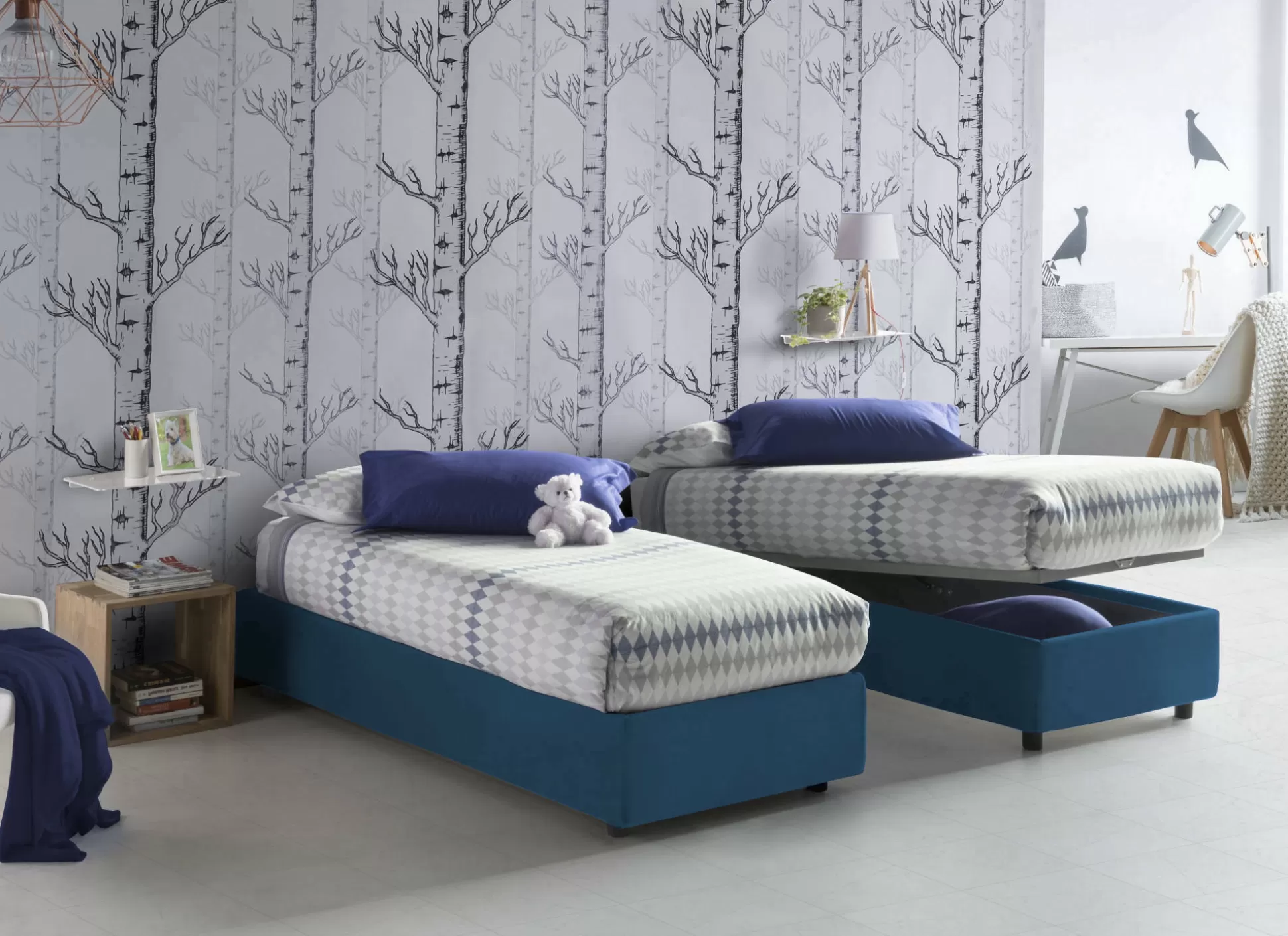 Dmora Letti Singoli<Letto singolo Dmeol, con materasso Cm 90x190 incluso,