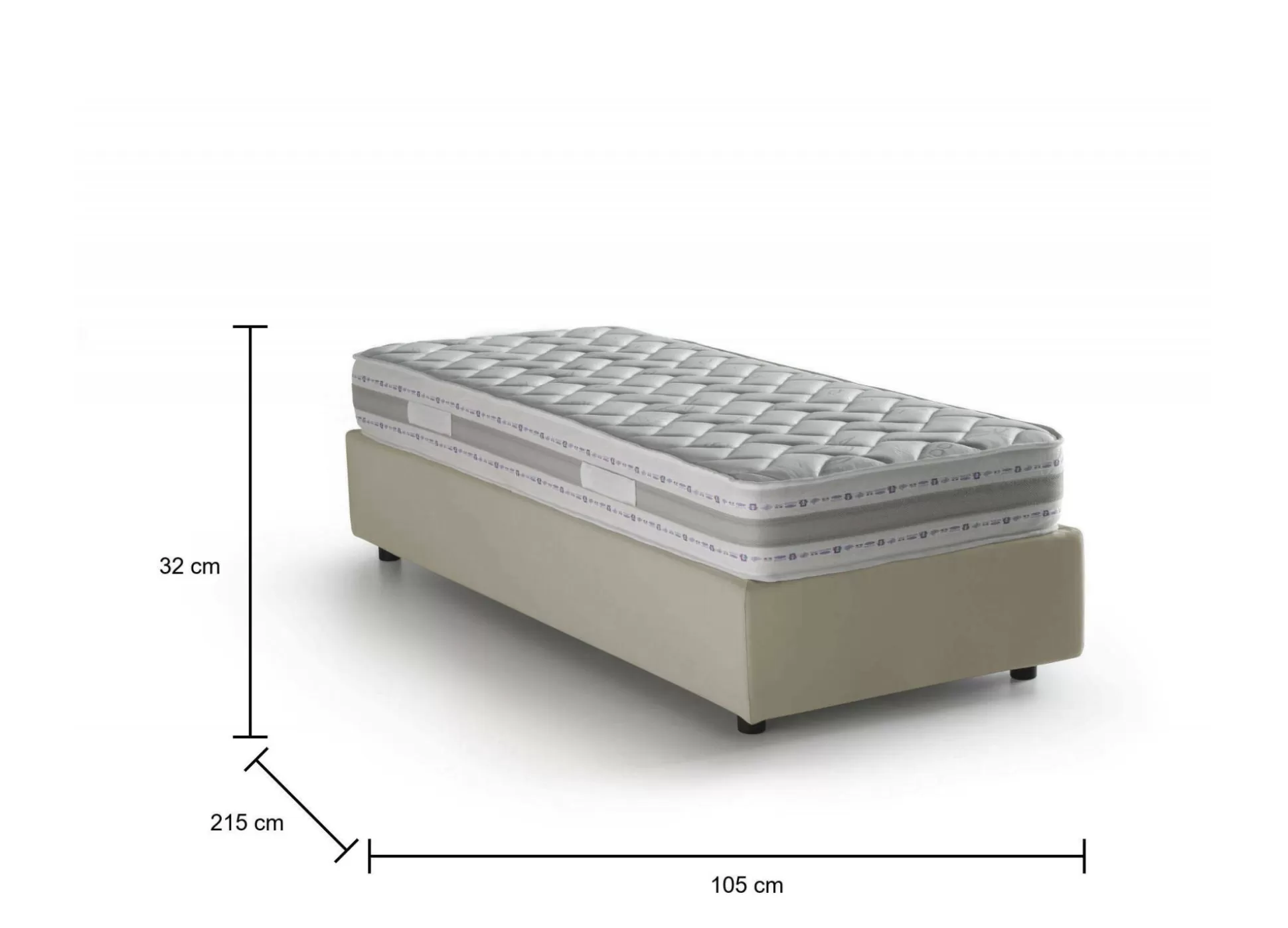 Dmora Letti Singoli<Letto singolo Dmorier, con materasso Cm 90x200 incluso,