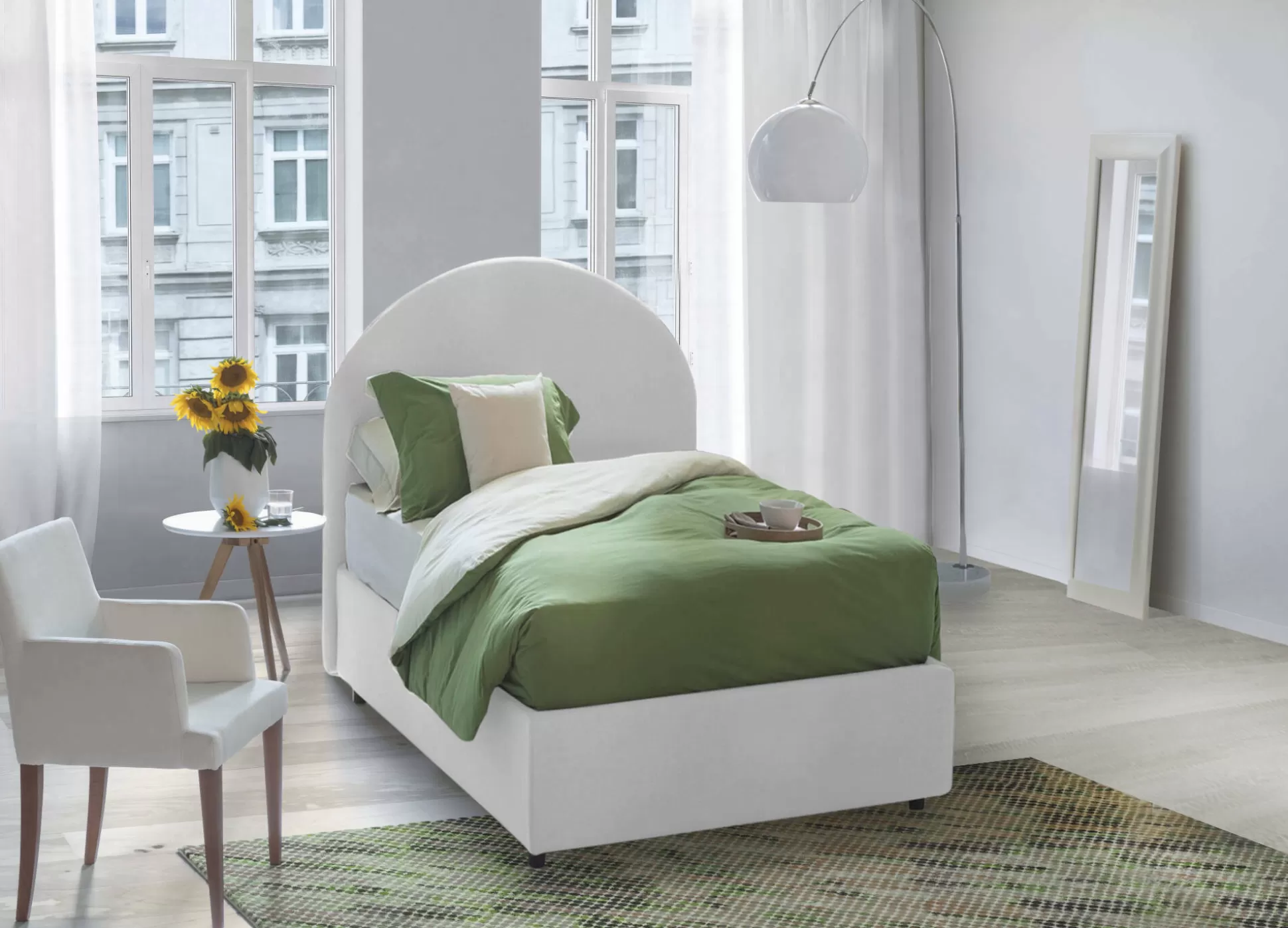 Dmora Letti Singoli<Letto singolo Egle, con materasso Cm 80x190 incluso,
