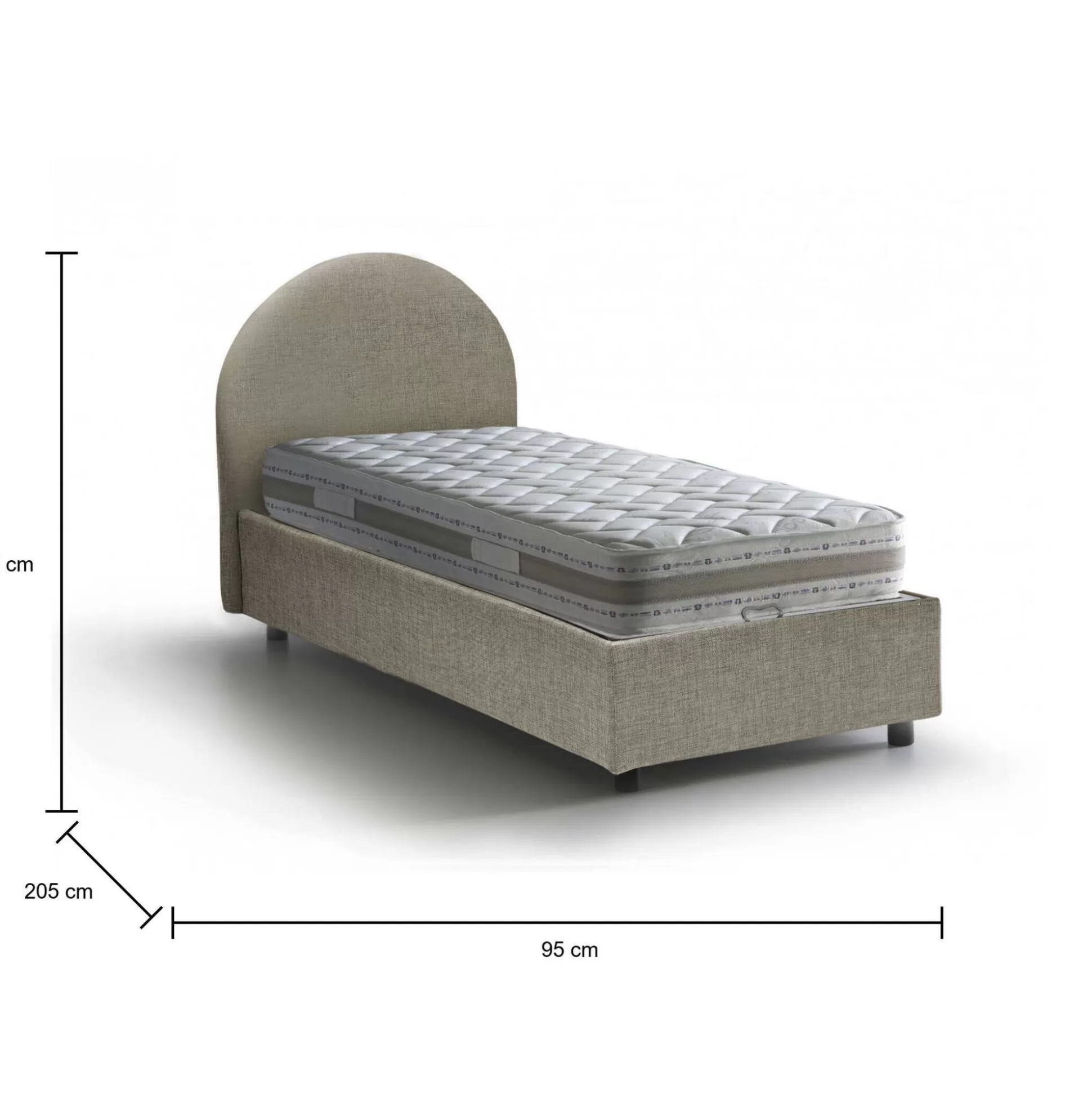 Dmora Letti Singoli<Letto singolo Egle, con materasso Cm 80x190 incluso,