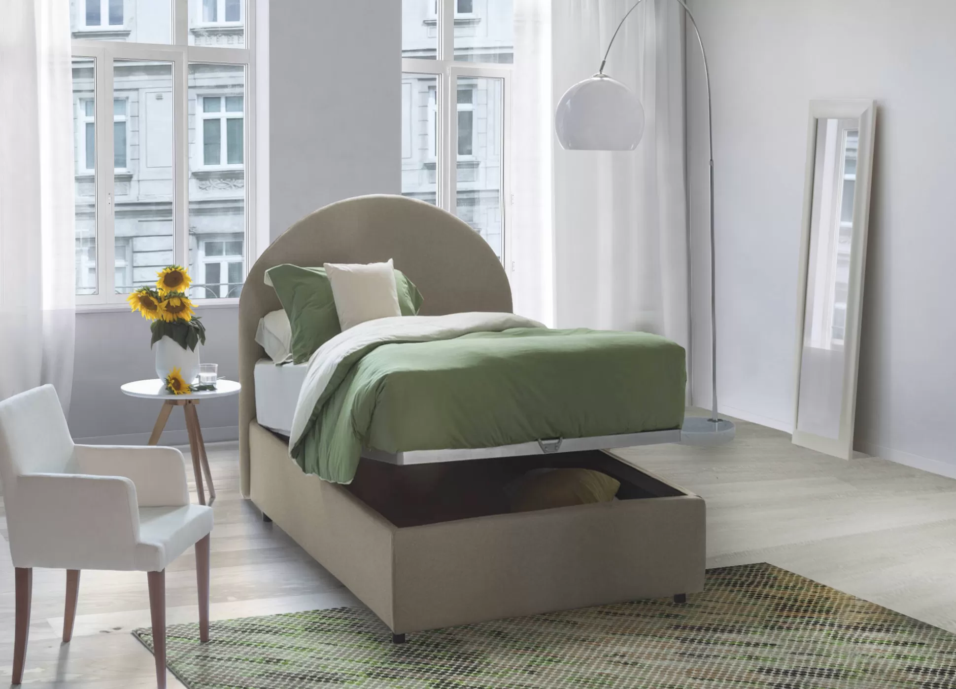 Dmora Letti Singoli<Letto singolo Egle, con materasso Cm 80x190 incluso,
