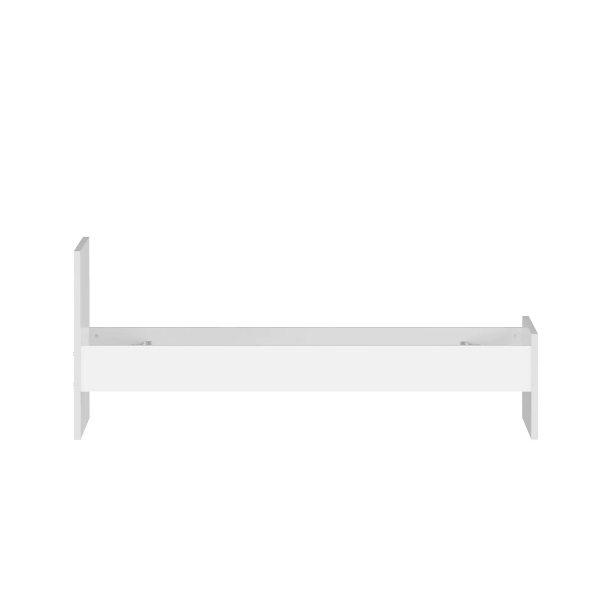Dmora Letti Singoli<Letto singolo Fanny, Sommier per camera da letto, Giroletto per stanza, Struttura porta materasso, 96x197 h80 cm, Bianco