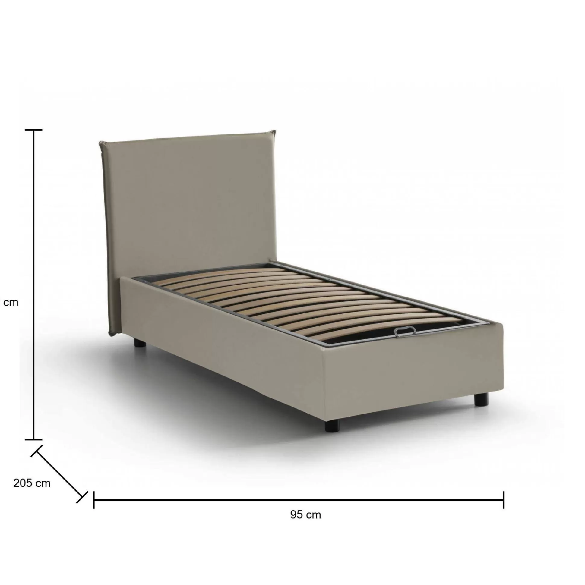 Dmora Letti Singoli<Letto singolo Grecale, adatto per materasso Cm 80x190,