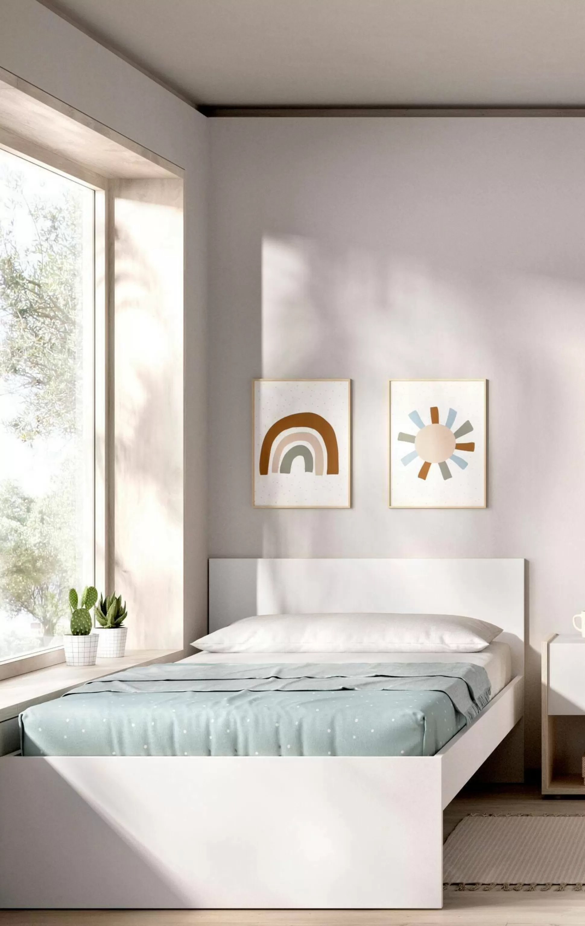 Dmora Letti Singoli<Letto singolo Haikui, 96x195 h67 cm,