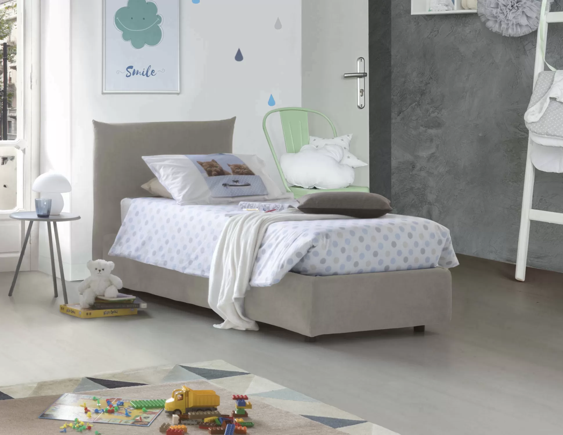 Dmora Letti Singoli<Letto singolo Ippolito, adatto per materasso Cm 80x190,