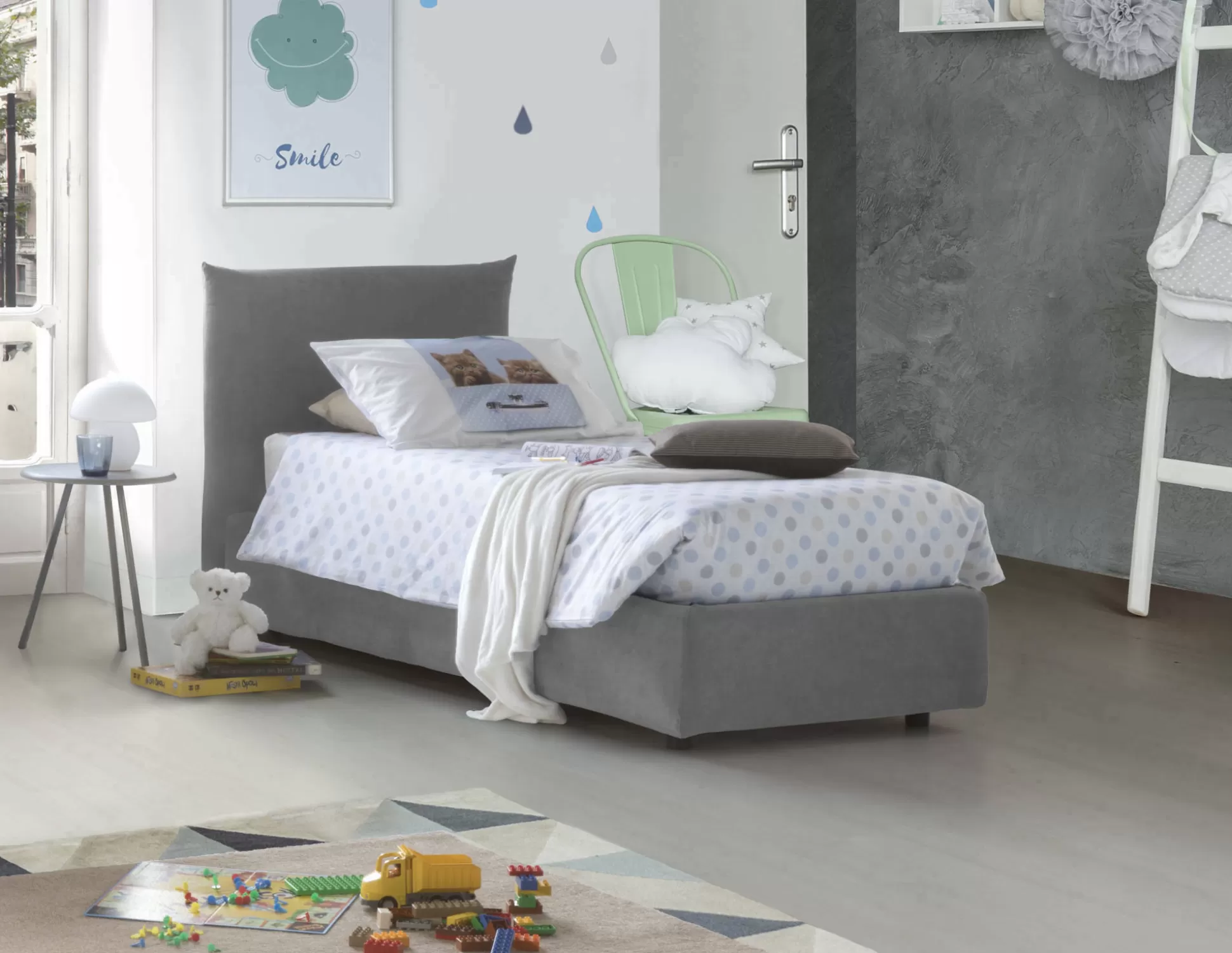 Dmora Letti Singoli<Letto singolo Ippolito, adatto per materasso Cm 80x190,
