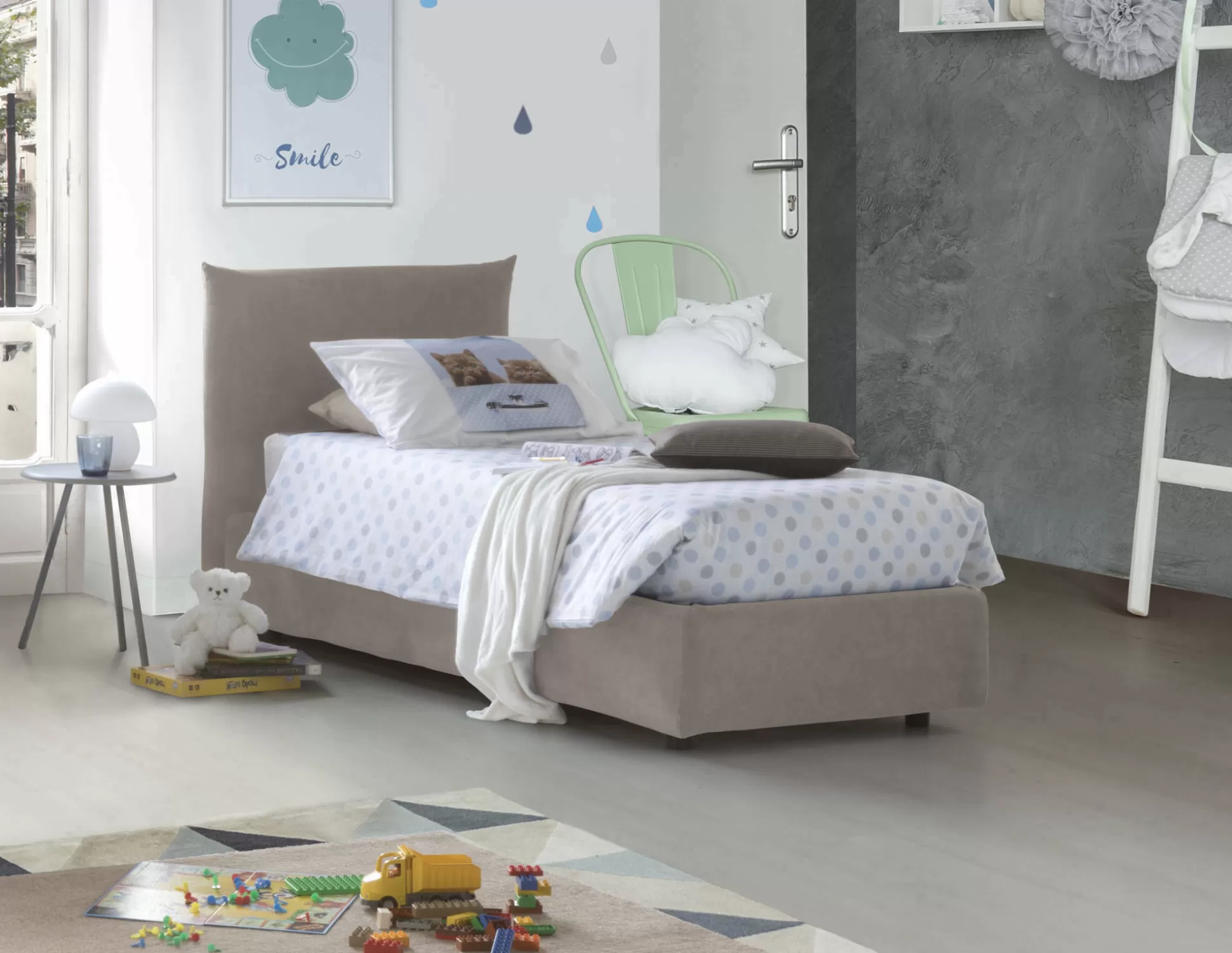 Dmora Letti Singoli<Letto singolo Ippolito, adatto per materasso Cm 80x190,