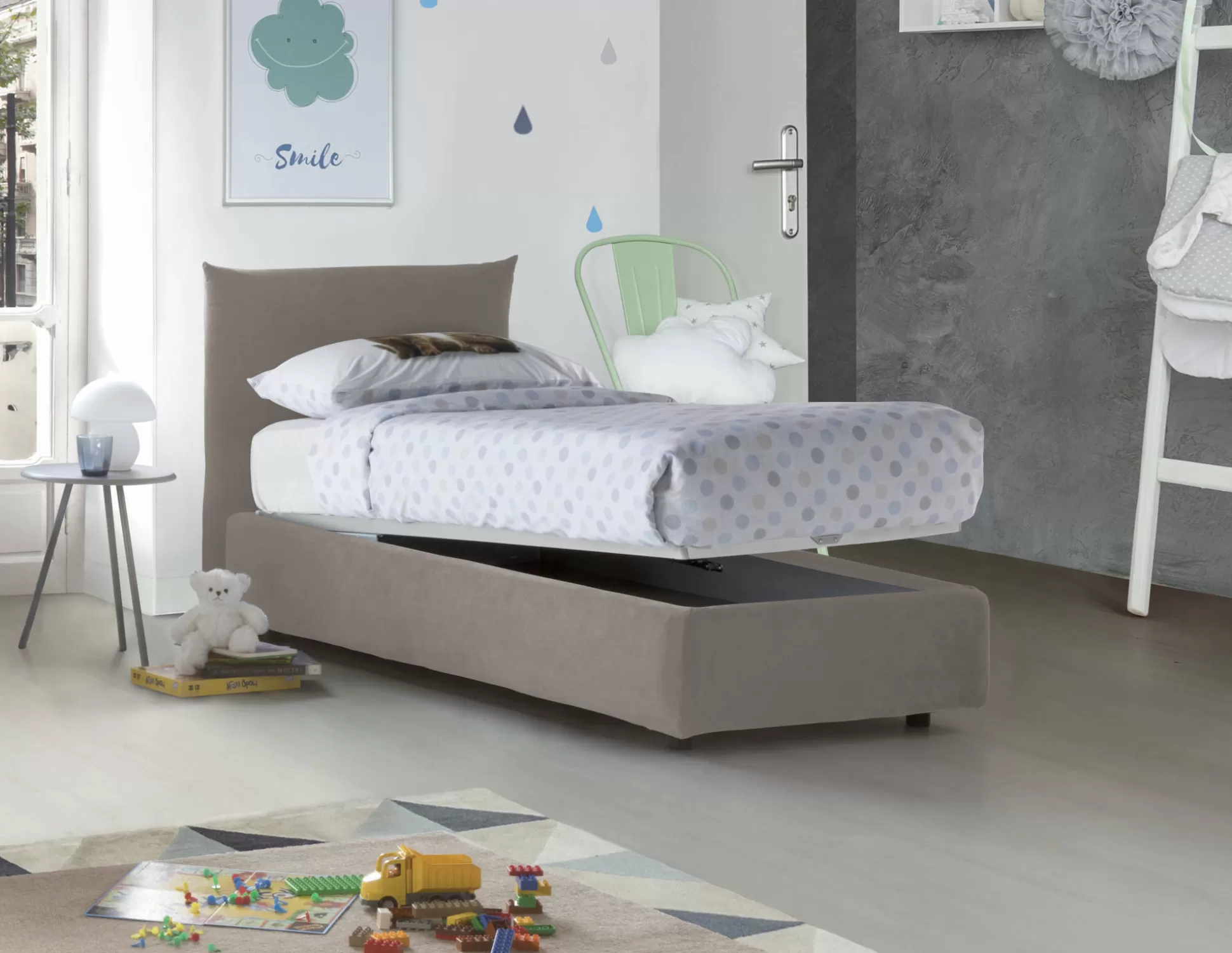 Dmora Letti Singoli<Letto singolo Ippolito, adatto per materasso Cm 80x190,