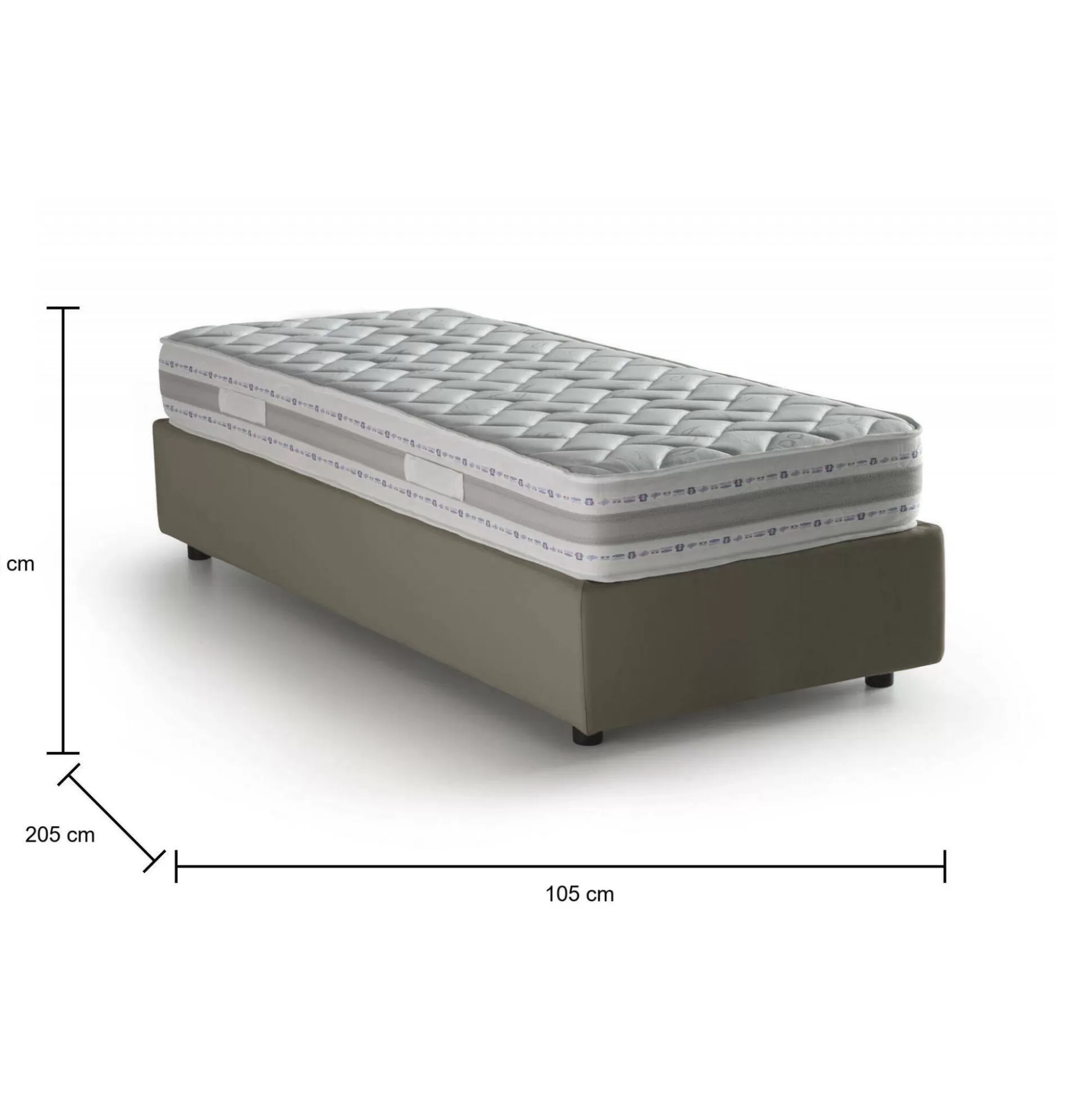 Dmora Letti Singoli<Letto singolo Nantine, con materasso Cm 90x190 incluso,