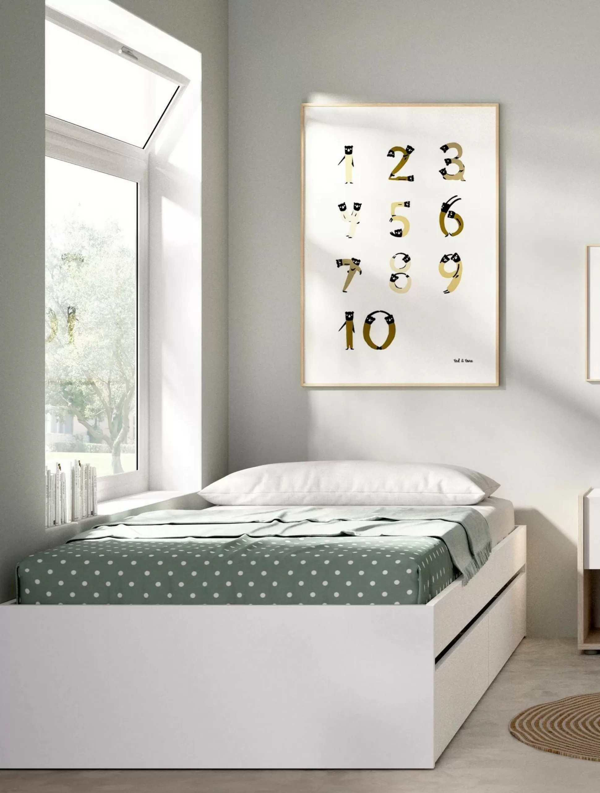 Dmora Letti Singoli<Letto singolo Neki, 96x195 h40 cm,