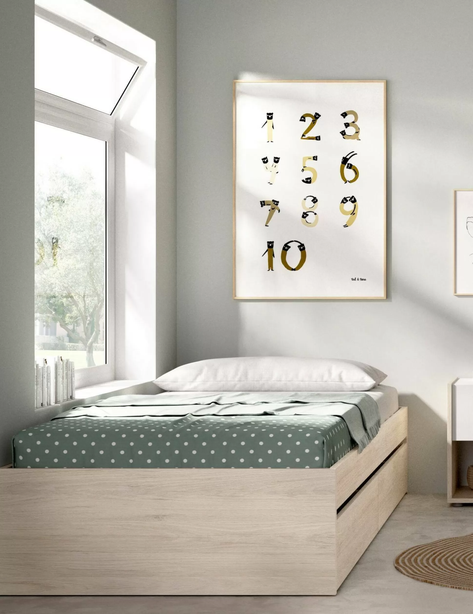 Dmora Letti Singoli<Letto singolo Neki, 96x195 h40 cm,