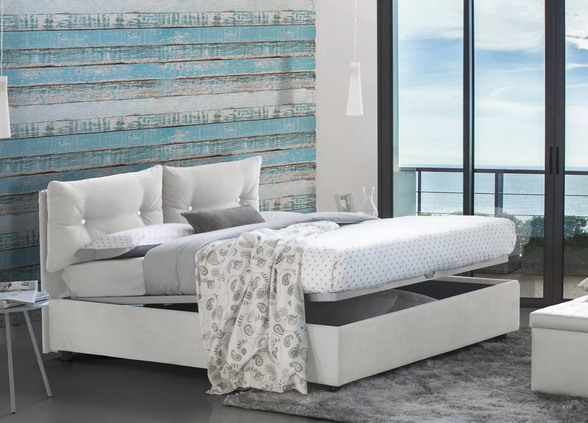 Dmora Letti Singoli<Letto singolo Sabazia, con materasso Cm 80x190 incluso,