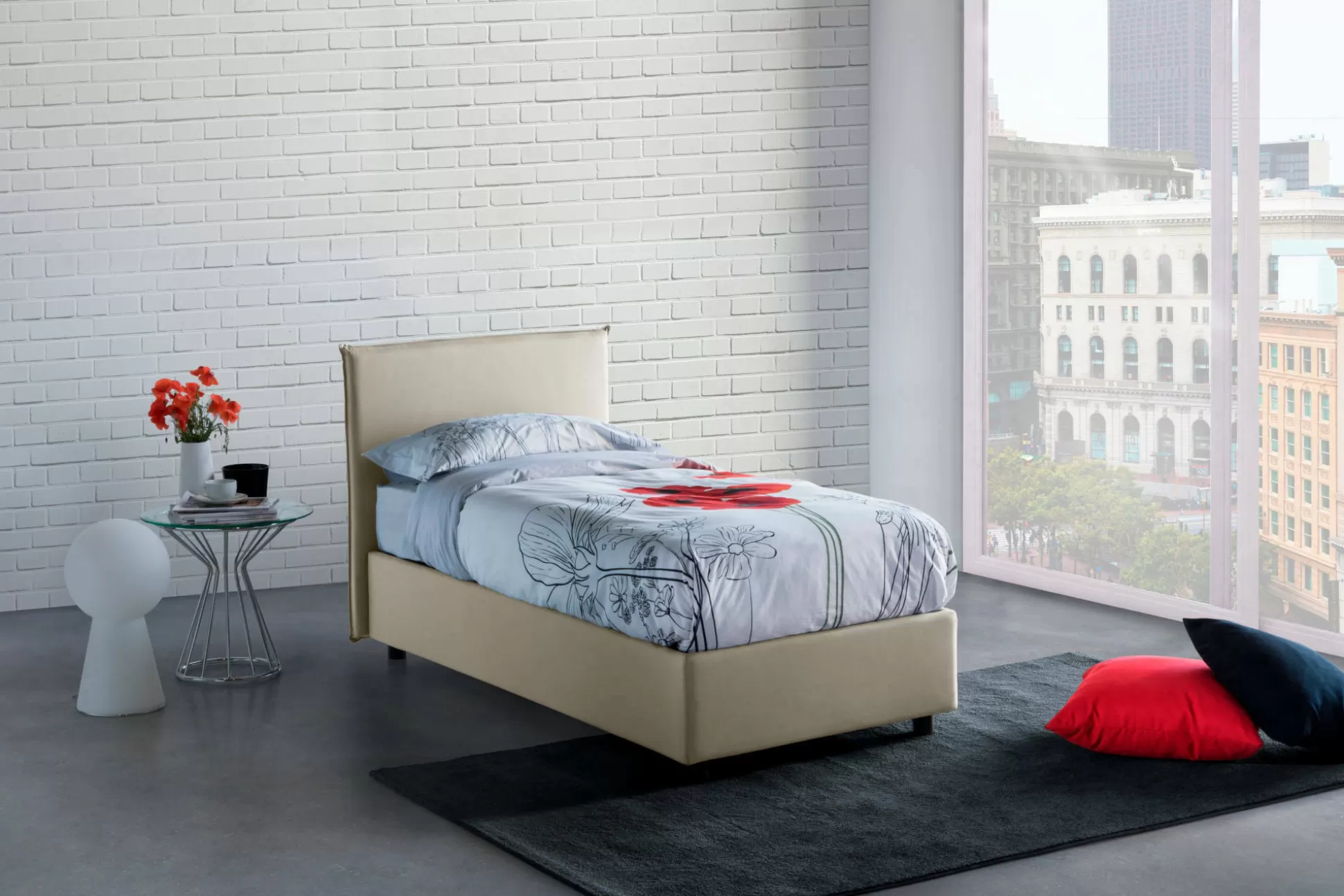 Dmora Letti Singoli<Letto singolo Shana, adatto per materasso Cm 80x200,