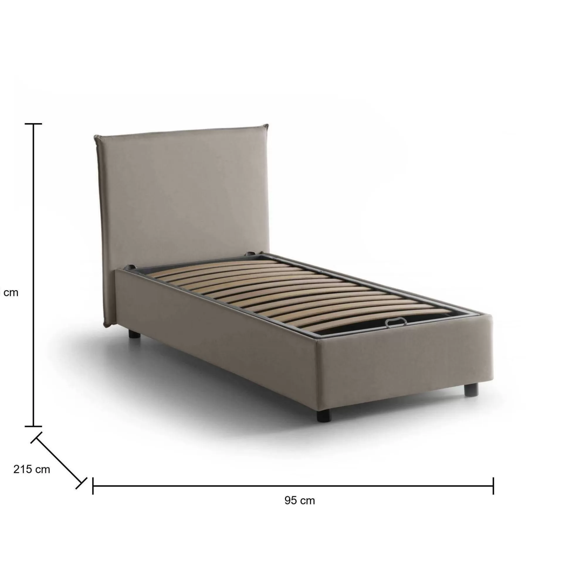 Dmora Letti Singoli<Letto singolo Shana, adatto per materasso Cm 80x200,
