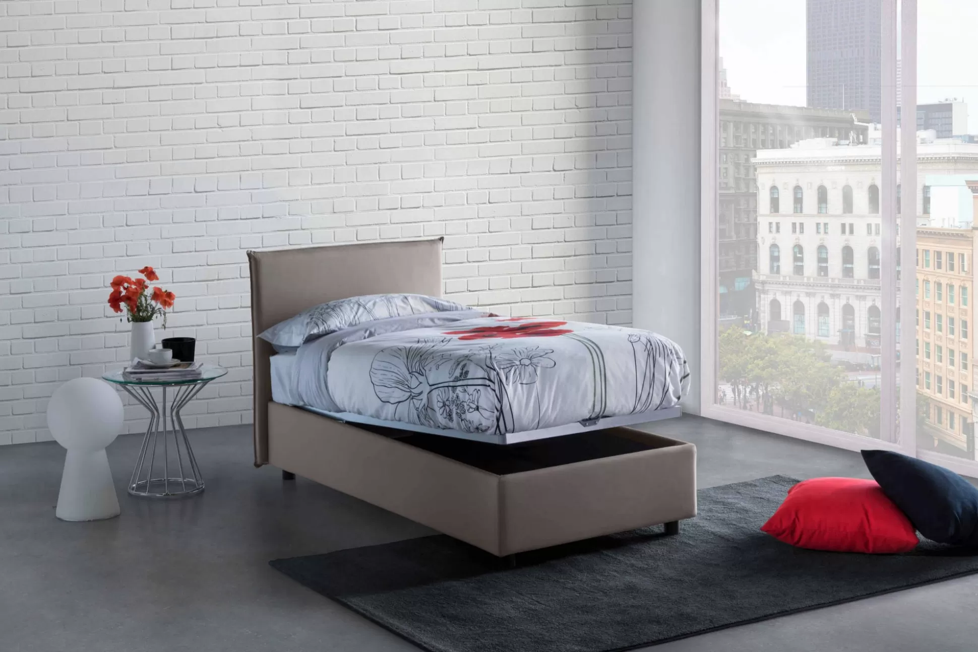 Dmora Letti Singoli<Letto singolo Shana, adatto per materasso Cm 80x200,